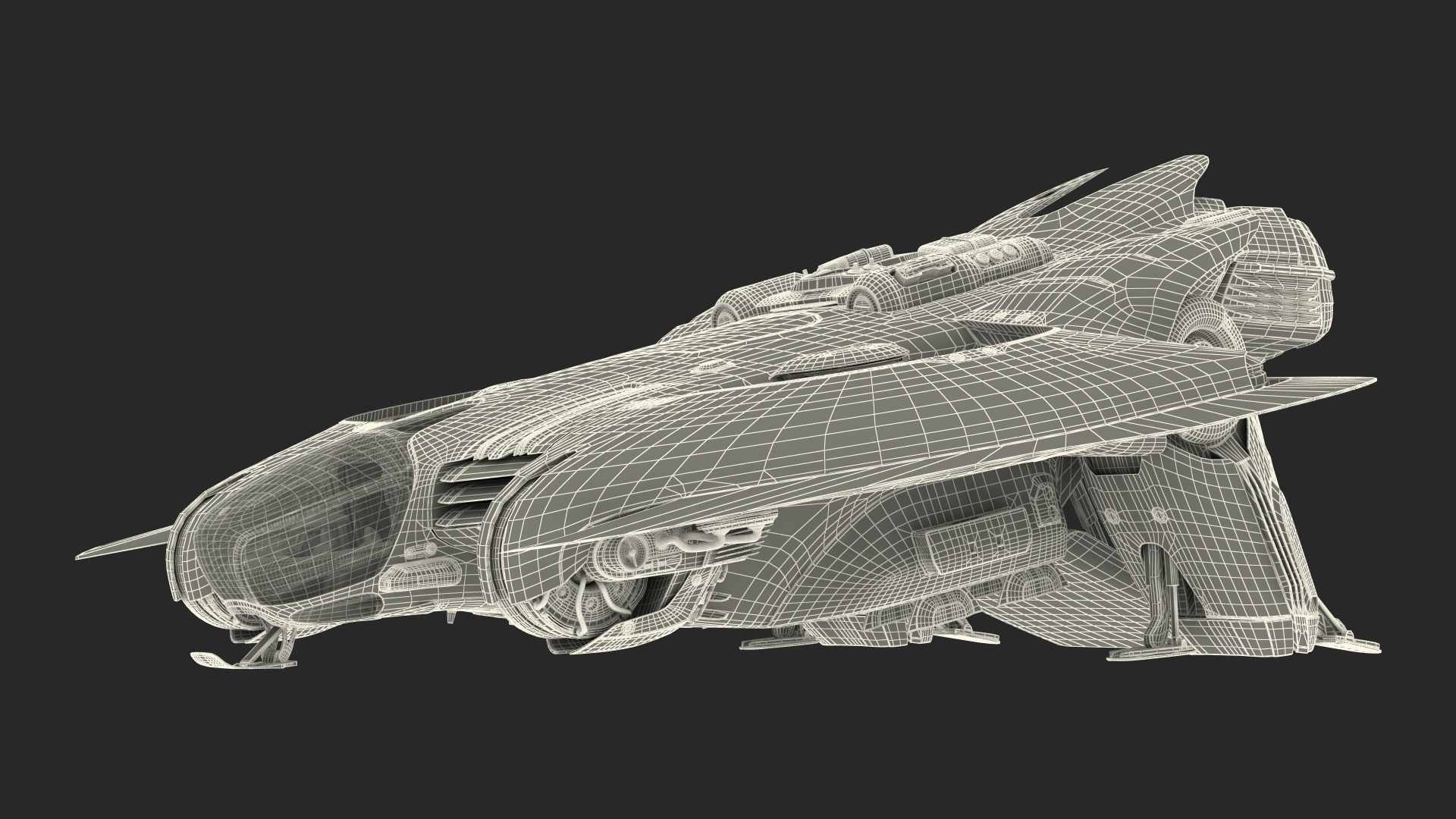 Sci Fi Dropship Landing Position 3D