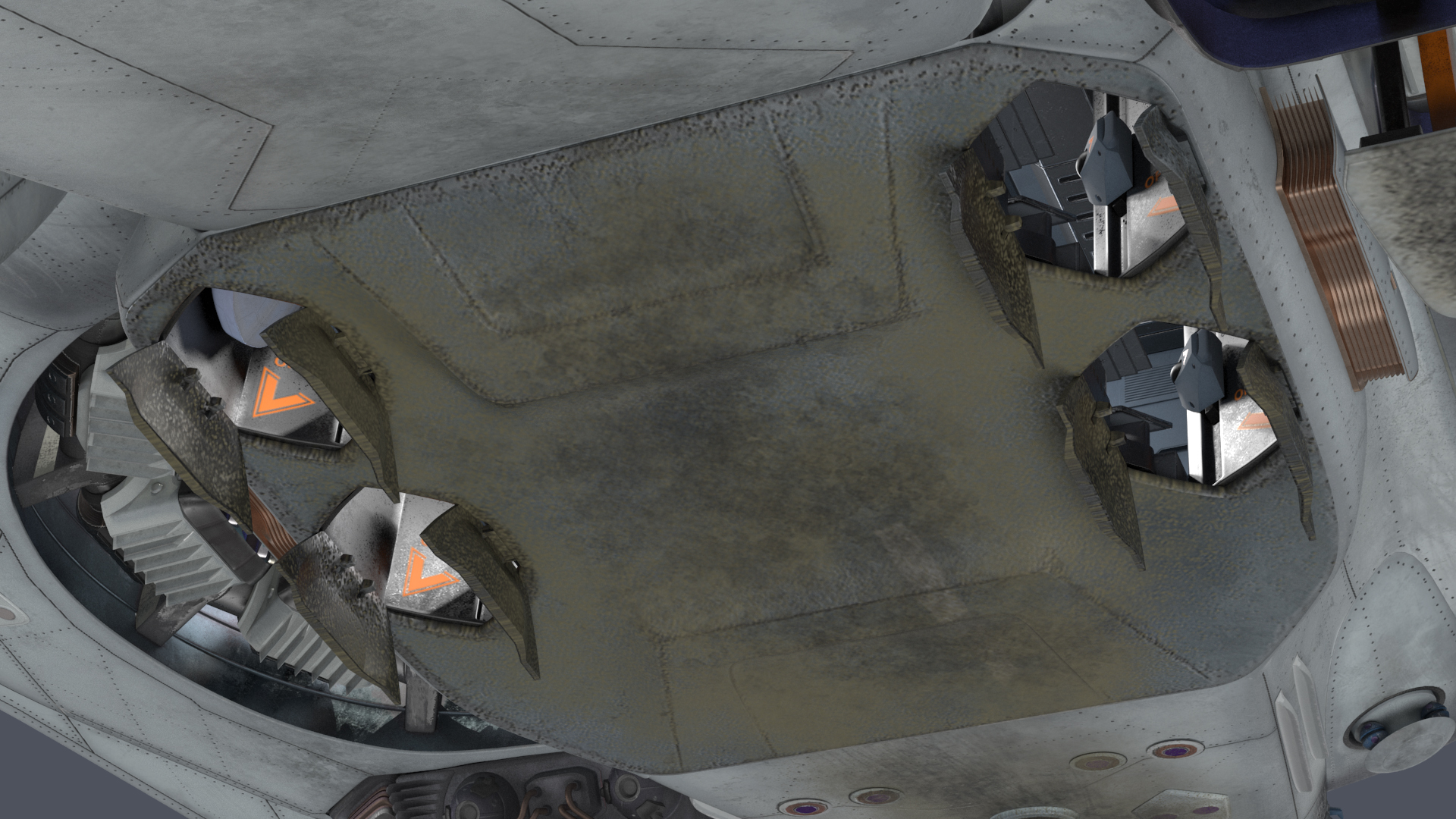 Sci Fi Dropship Landing Position 3D