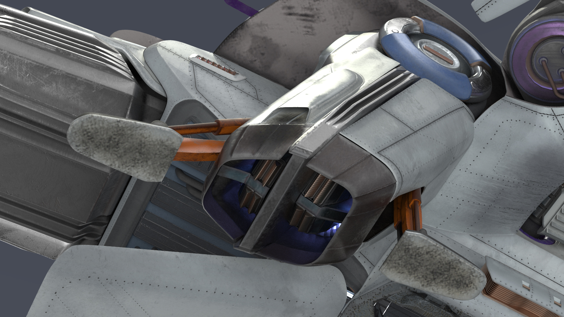 Sci Fi Dropship Landing Position 3D