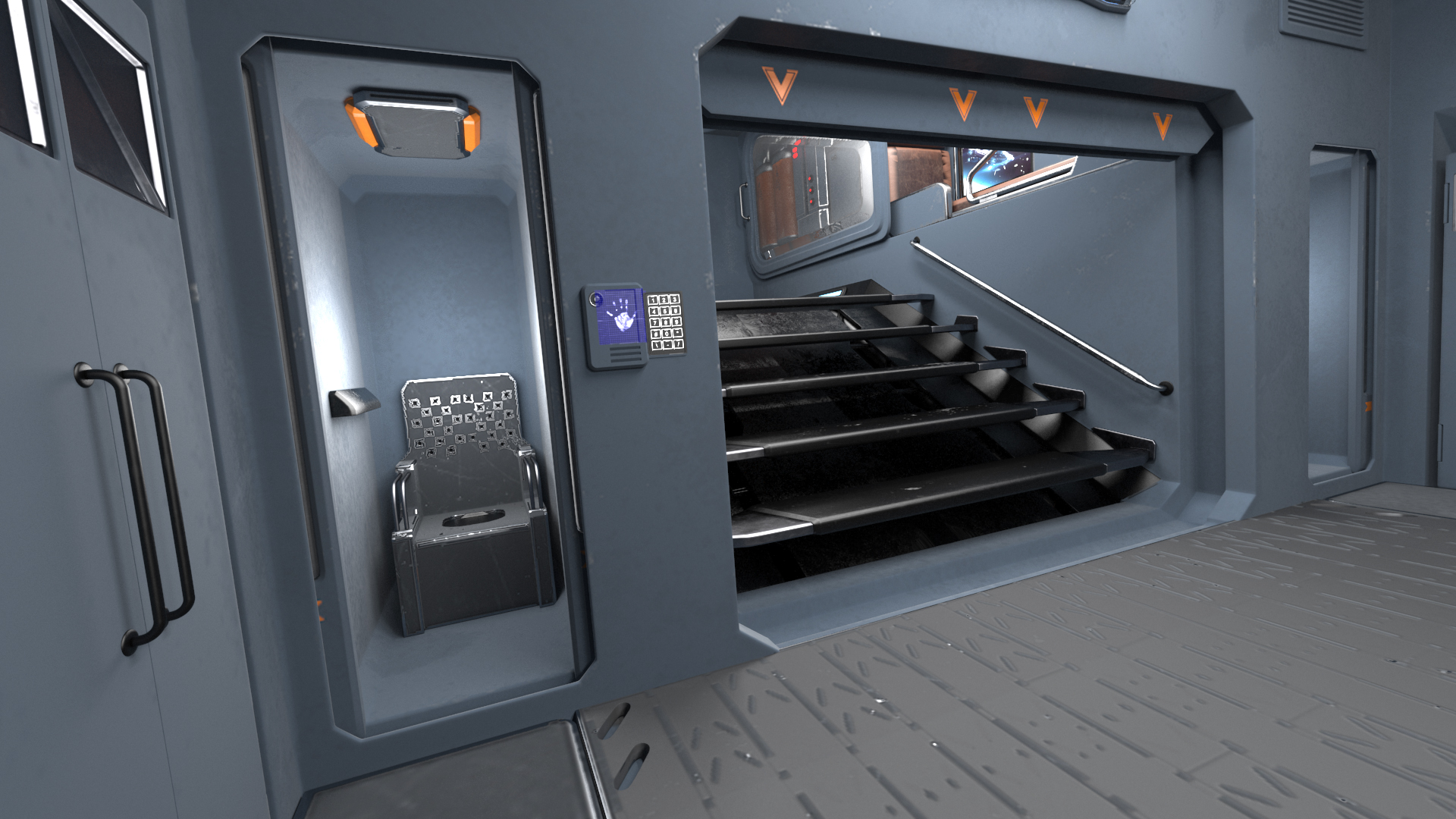 Sci Fi Dropship Landing Position 3D