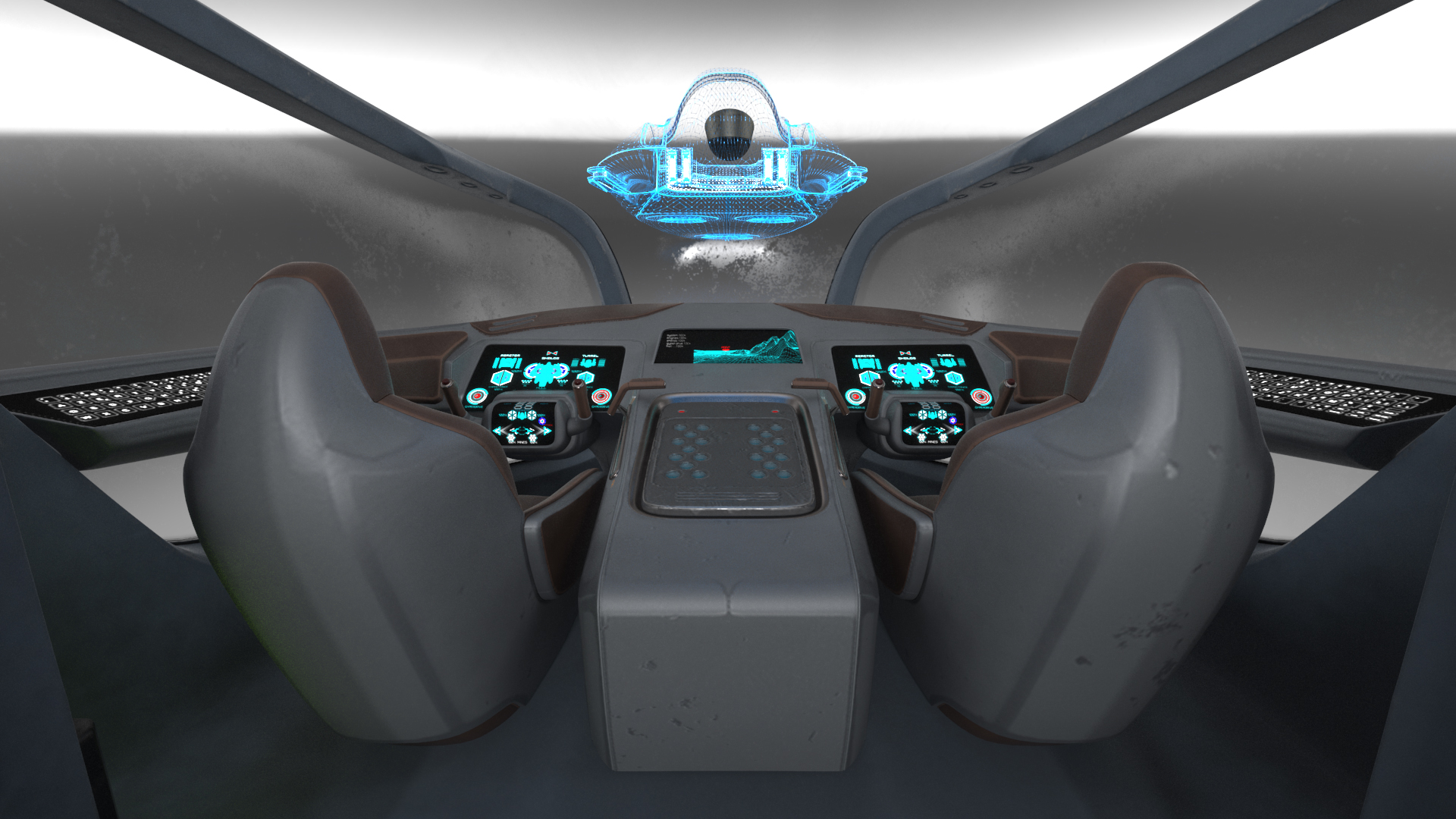 Sci Fi Dropship Landing Position 3D