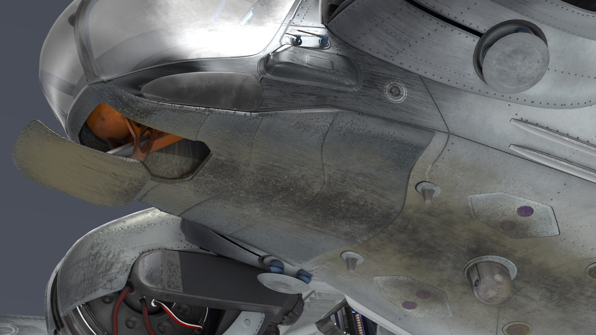 Sci Fi Dropship Landing Position 3D