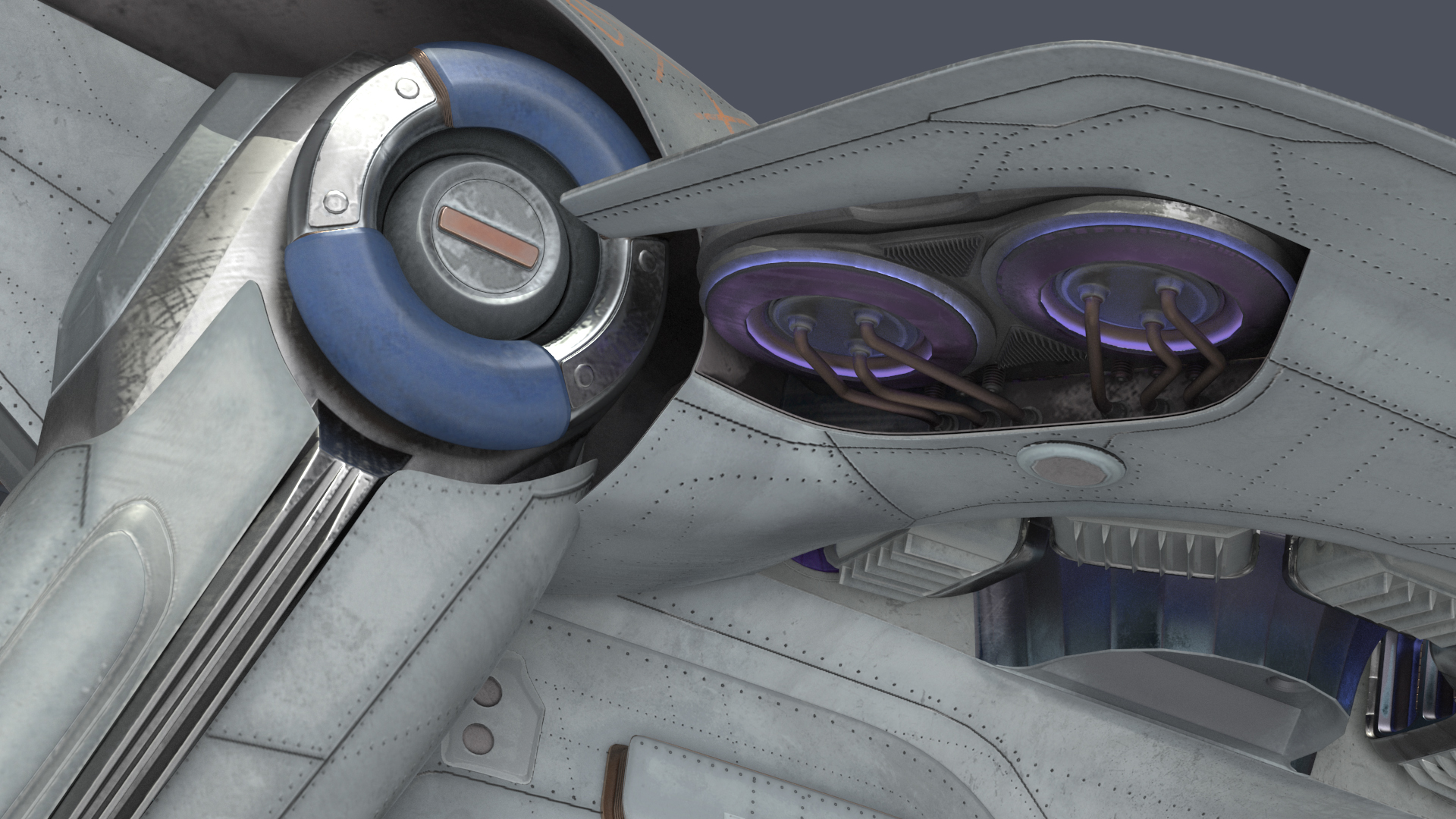 Sci Fi Dropship Landing Position 3D