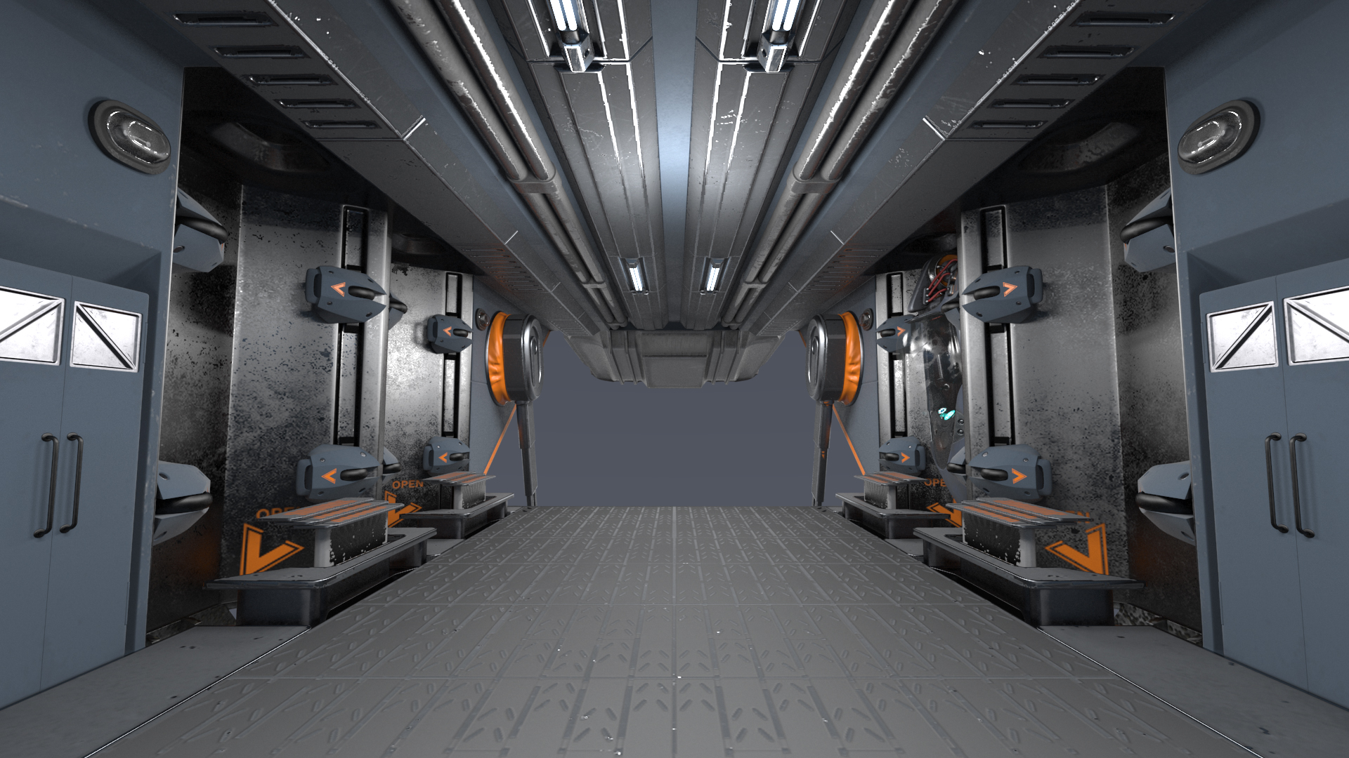Sci Fi Dropship Landing Position 3D