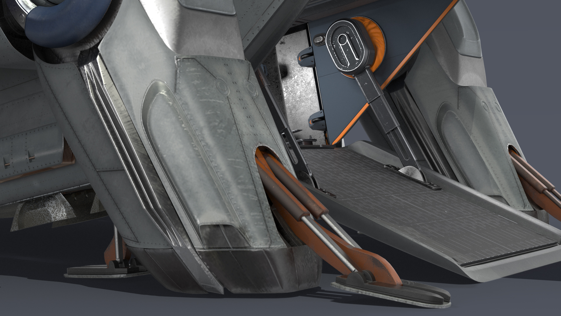 Sci Fi Dropship Landing Position 3D