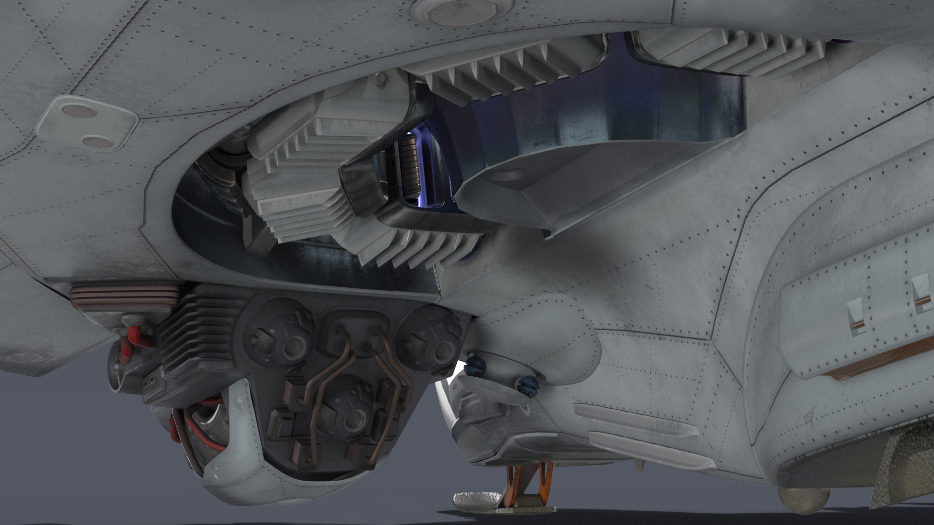 Sci Fi Dropship Landing Position 3D