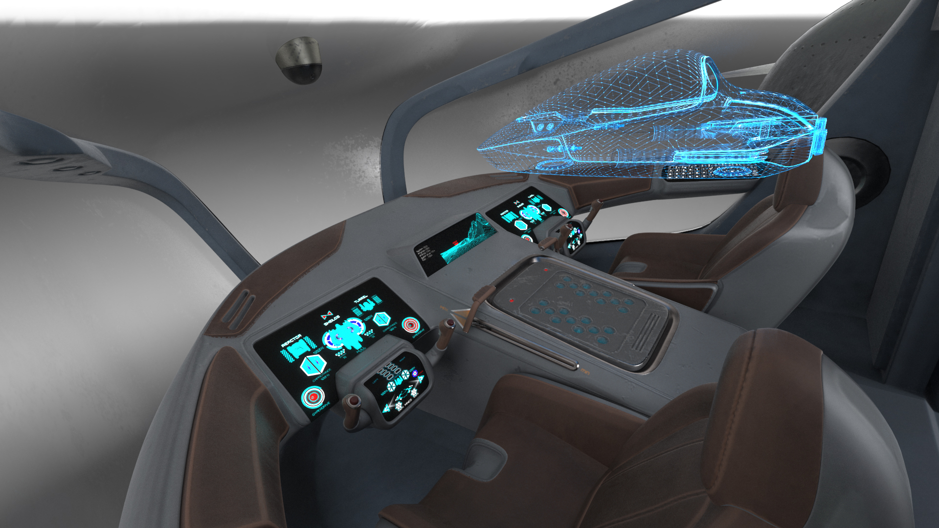 Sci Fi Dropship Landing Position 3D