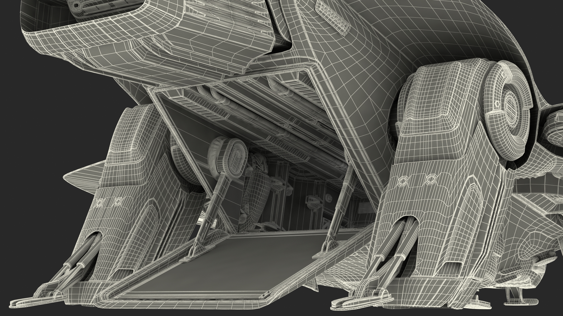 Sci Fi Dropship Landing Position 3D