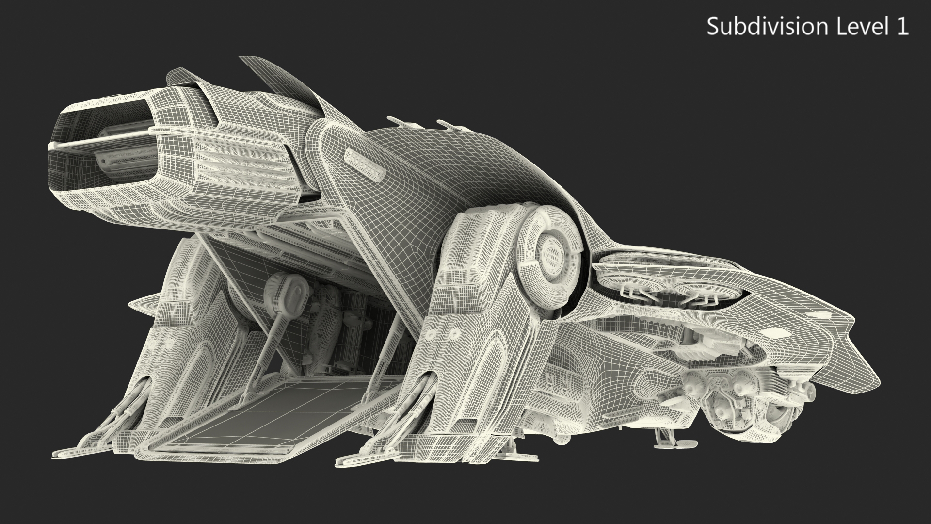Sci Fi Dropship Landing Position 3D
