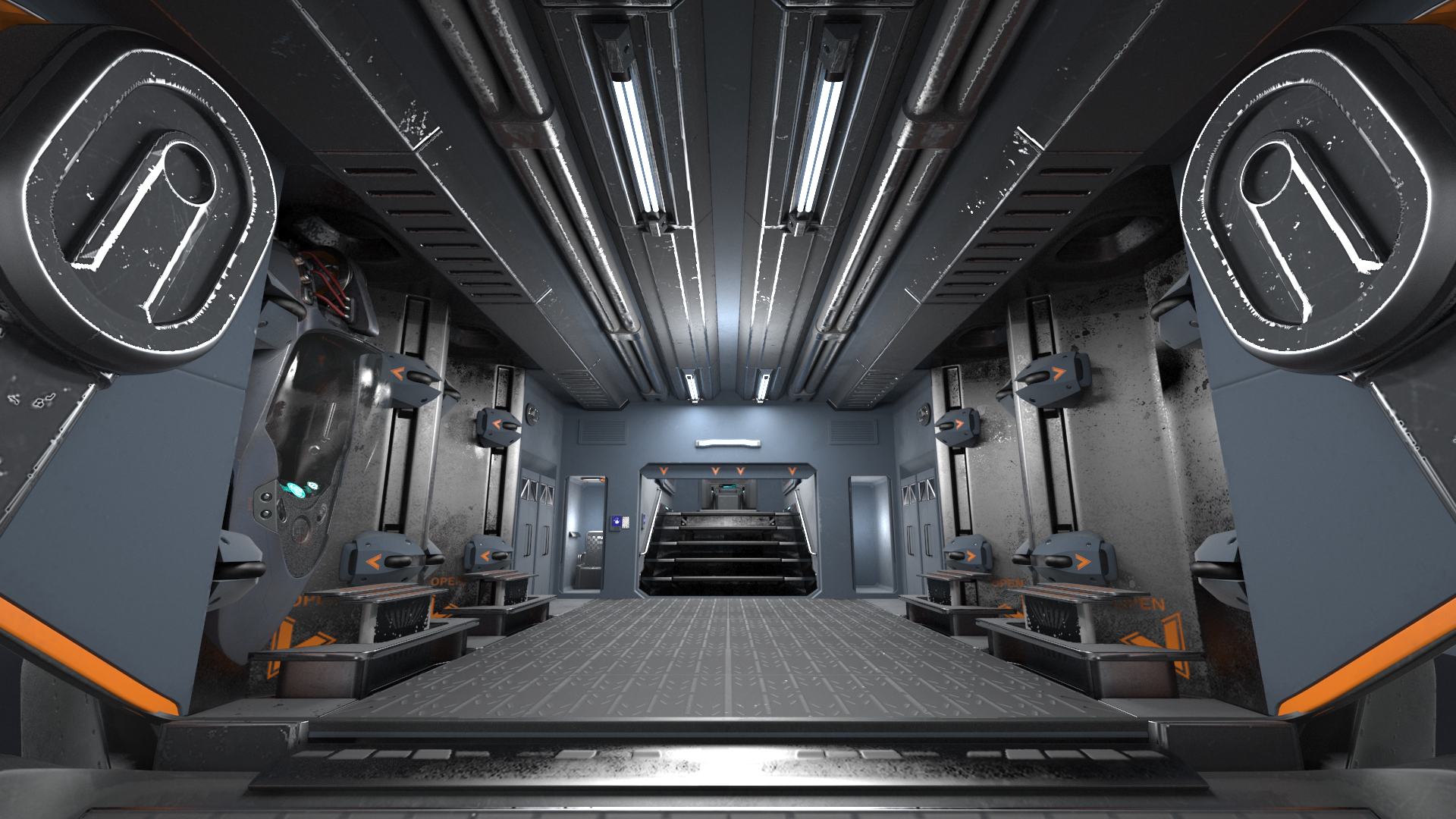 Sci Fi Dropship Landing Position 3D