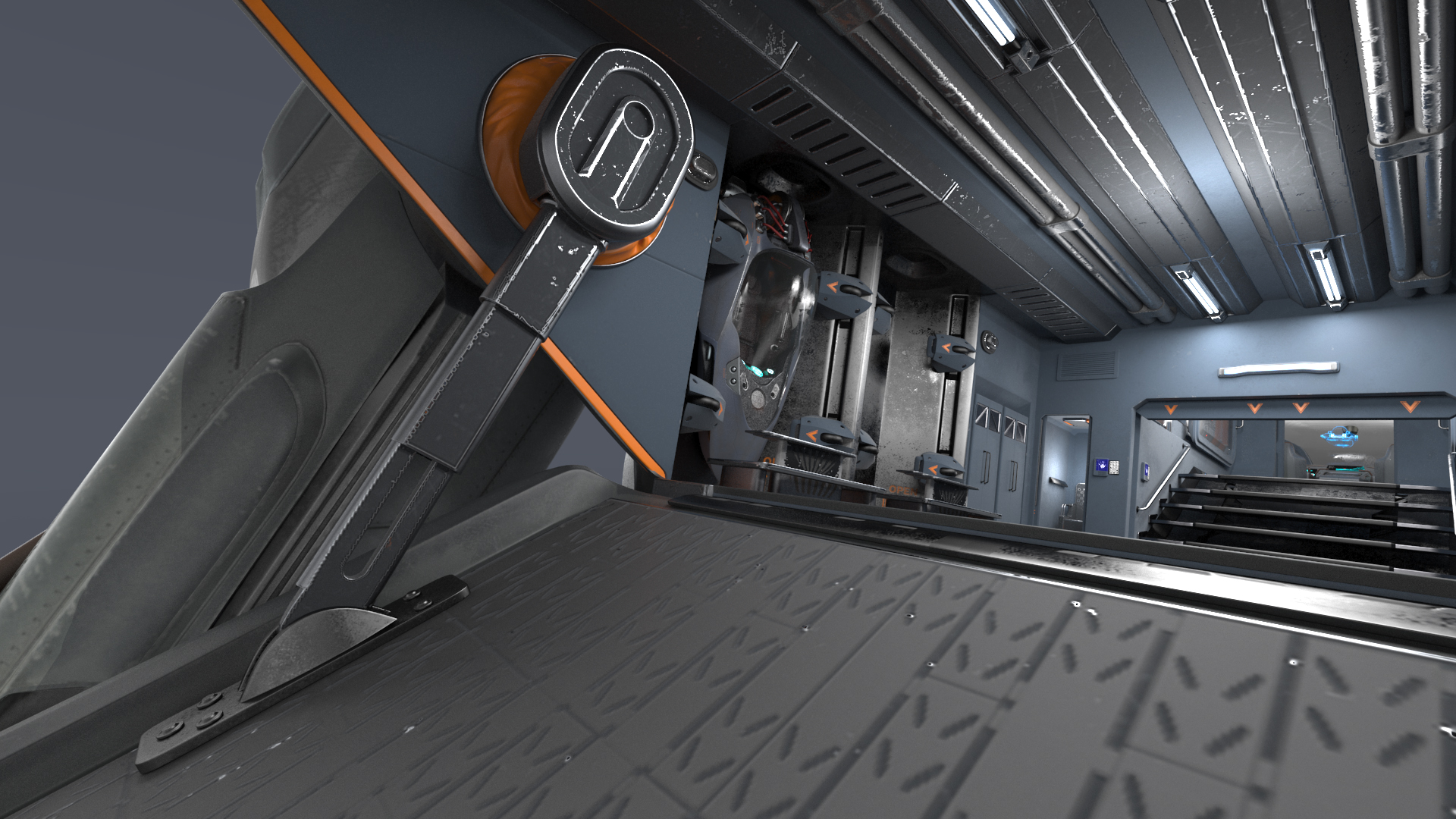 Sci Fi Dropship Landing Position 3D