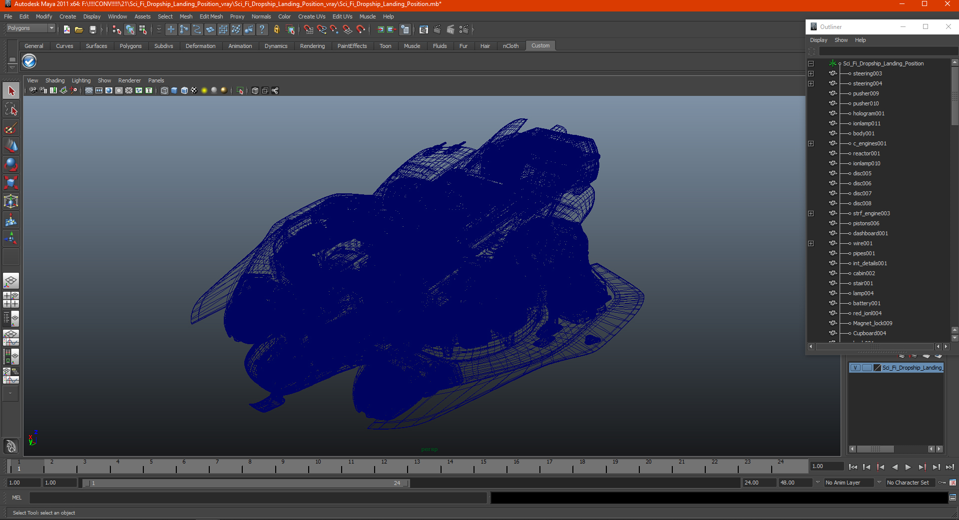 Sci Fi Dropship Landing Position 3D