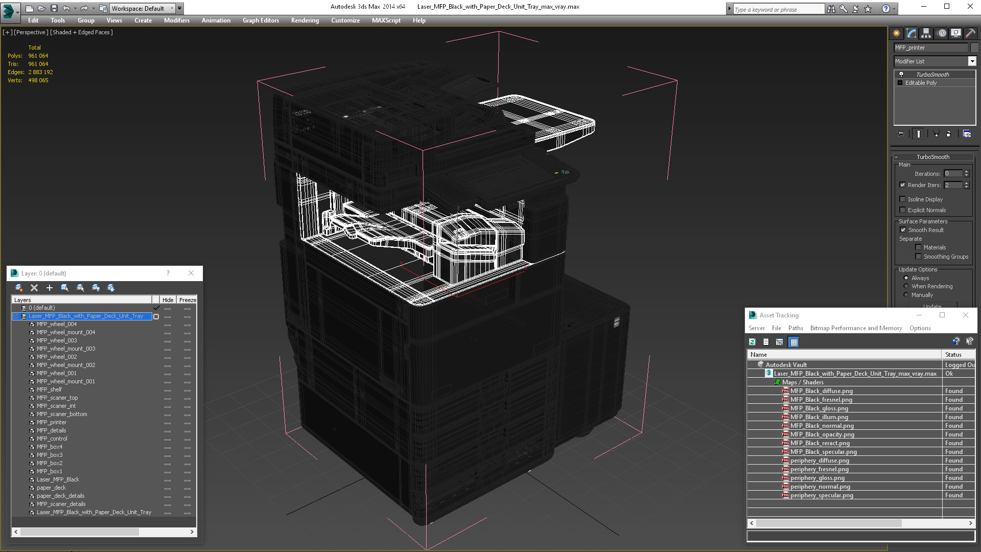 3D Laser MFP Black with Paper Deck Unit Tray