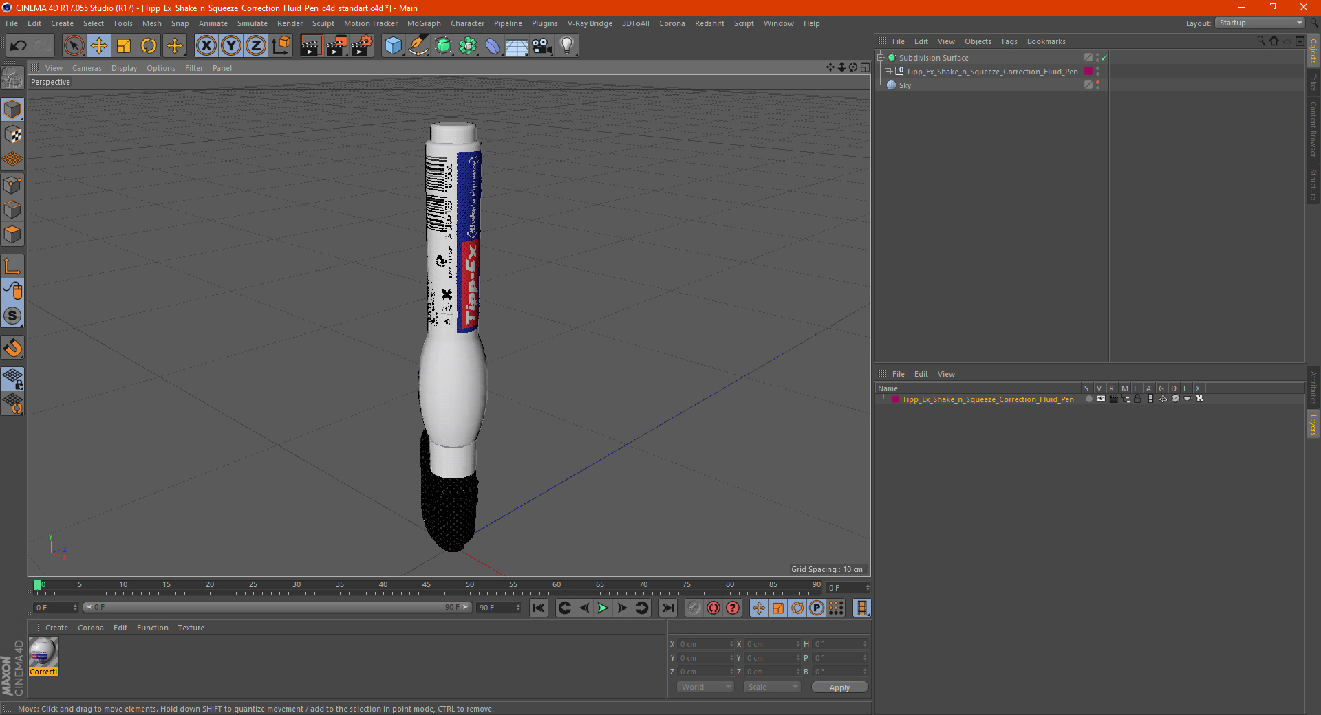 Tipp Ex Shake n Squeeze Correction Fluid Pen 3D model