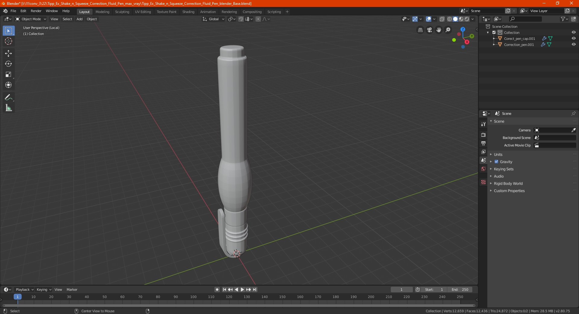 Tipp Ex Shake n Squeeze Correction Fluid Pen 3D model