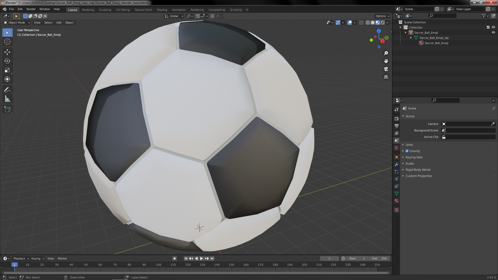 Soccer Ball Emoji 3D
