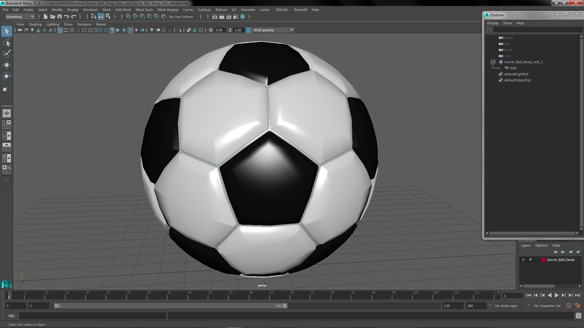 Soccer Ball Emoji 3D