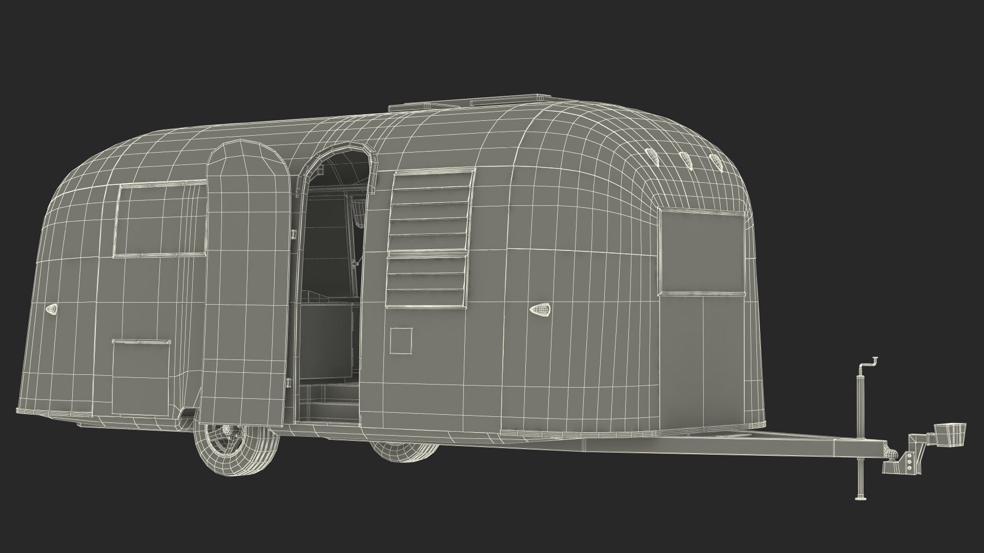 Yellow Fish Food Truck Rigged 3D model
