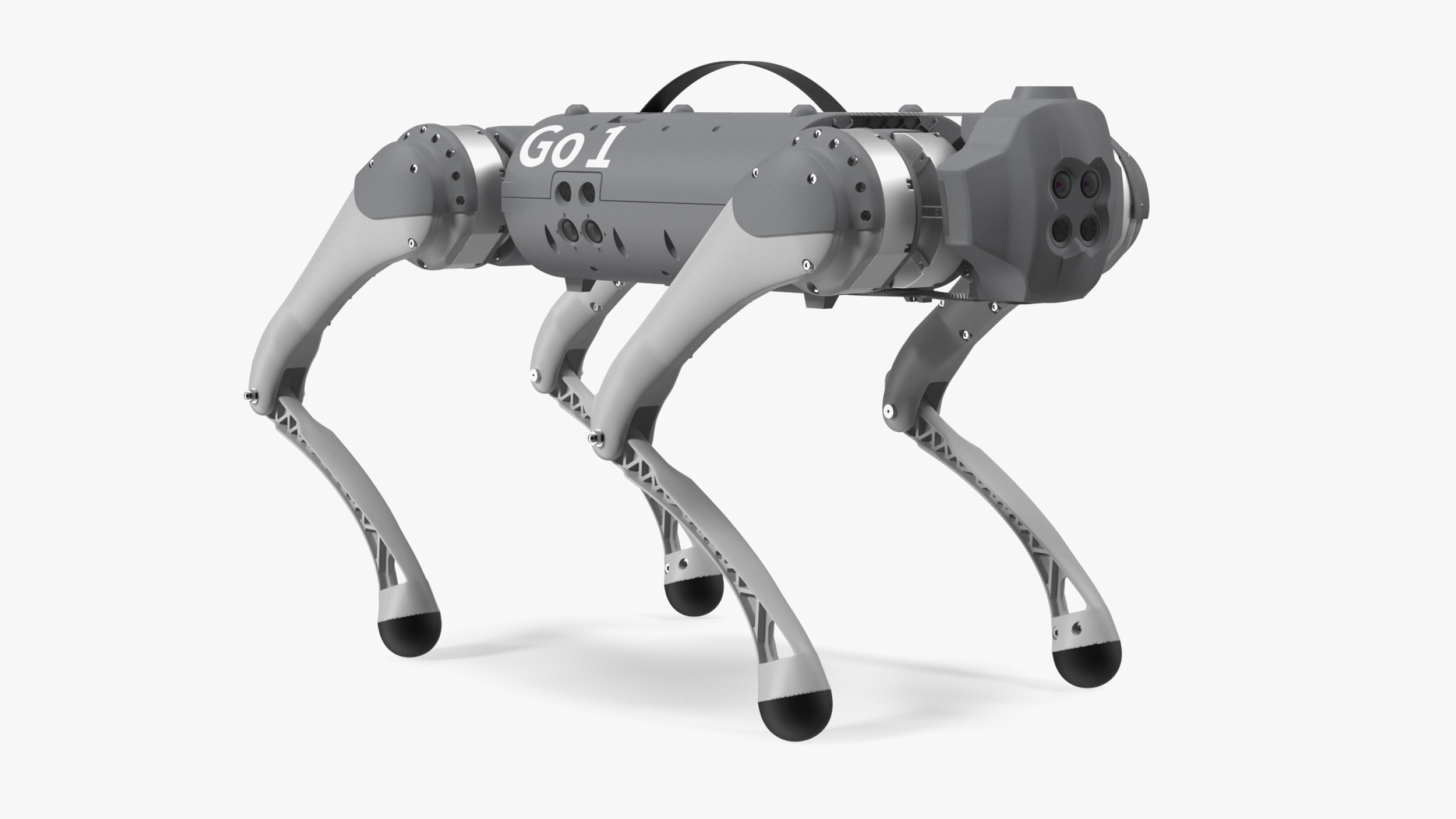 3D model Robot Unitree Go1 Silver Rigged for Maya