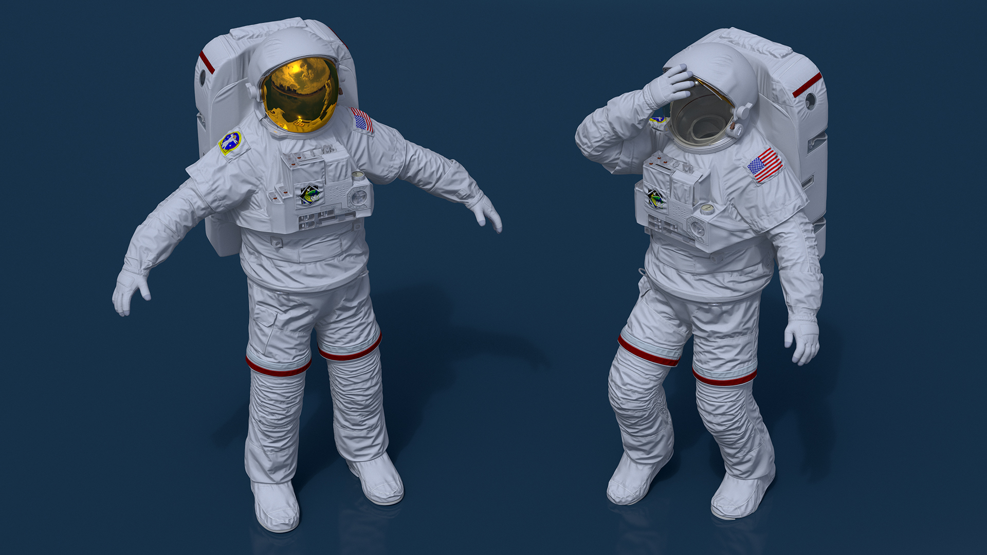 3D model NASA Astronaut Suit with Backpack Rigged
