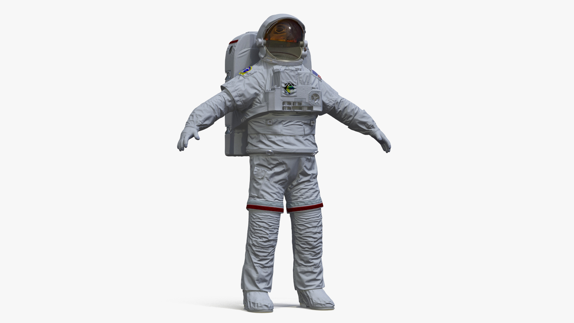 3D model NASA Astronaut Suit with Backpack Rigged