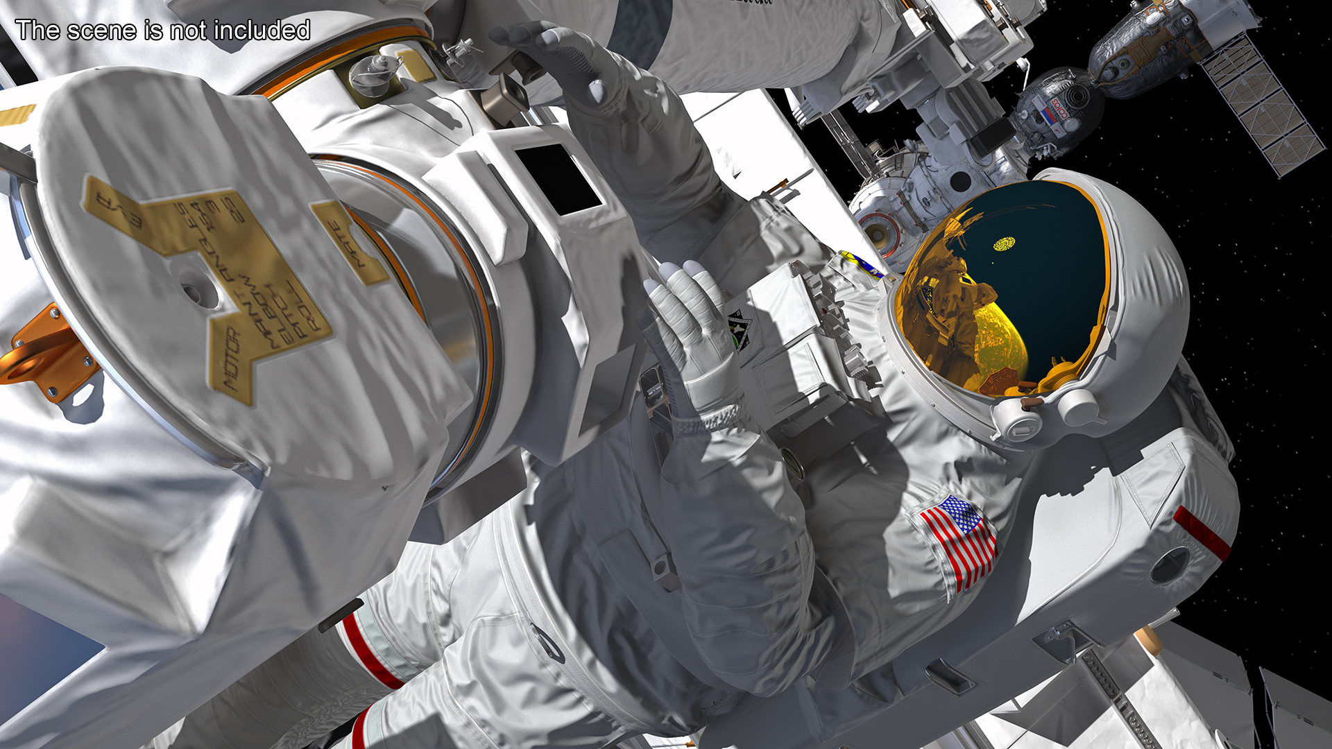 3D model NASA Astronaut Suit with Backpack Rigged