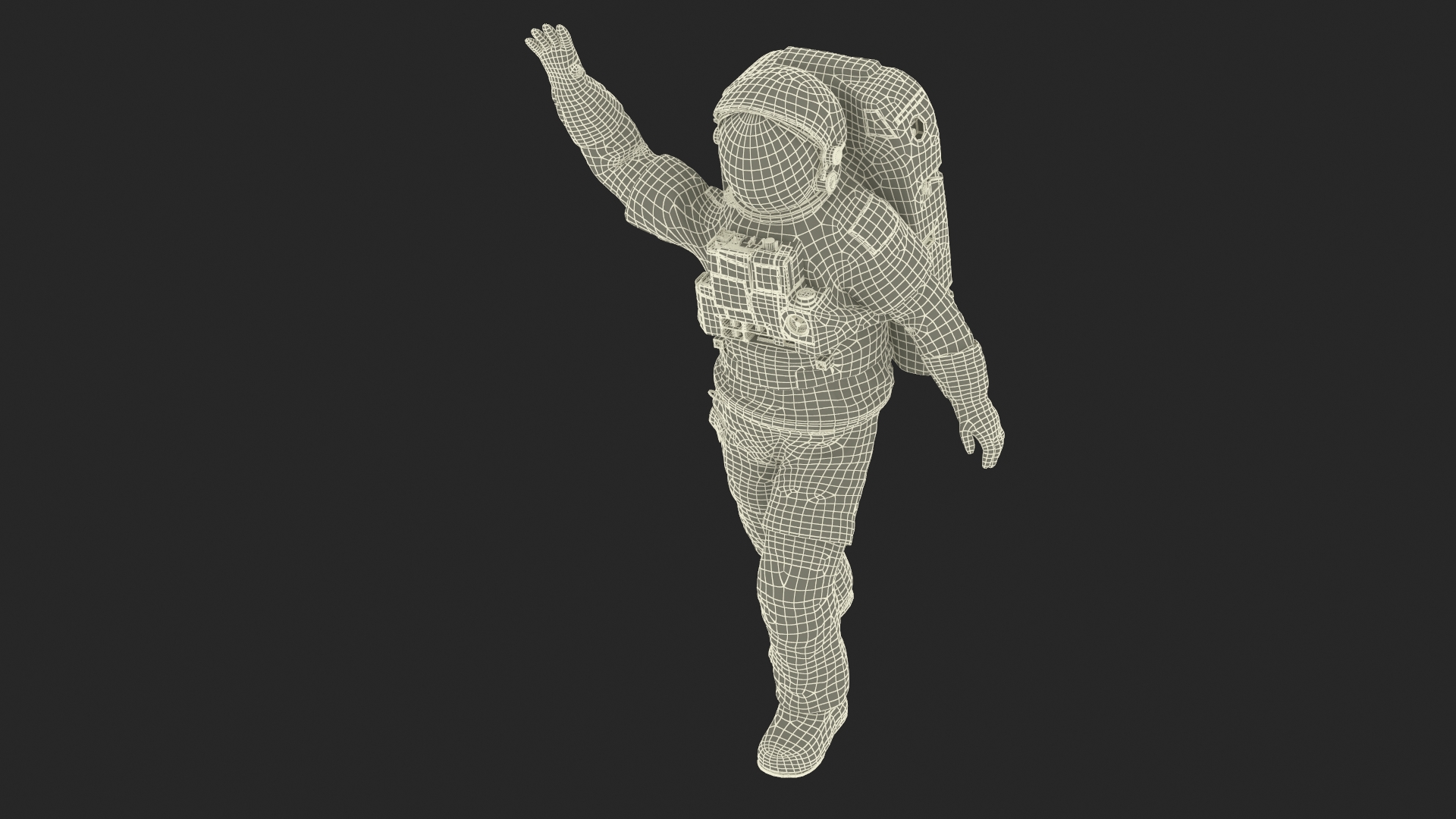 3D model NASA Astronaut Suit with Backpack Rigged