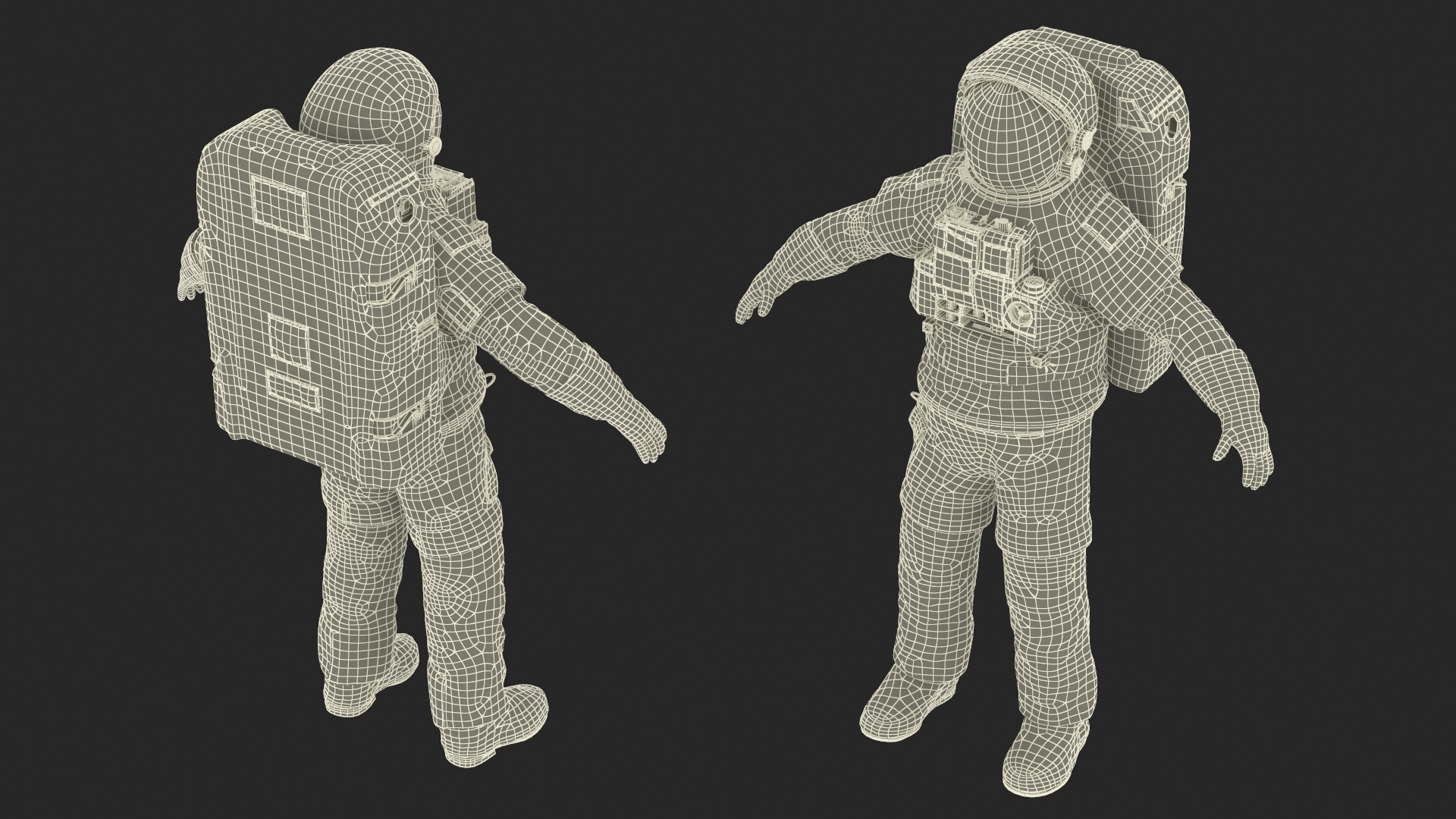 3D model NASA Astronaut Suit with Backpack Rigged