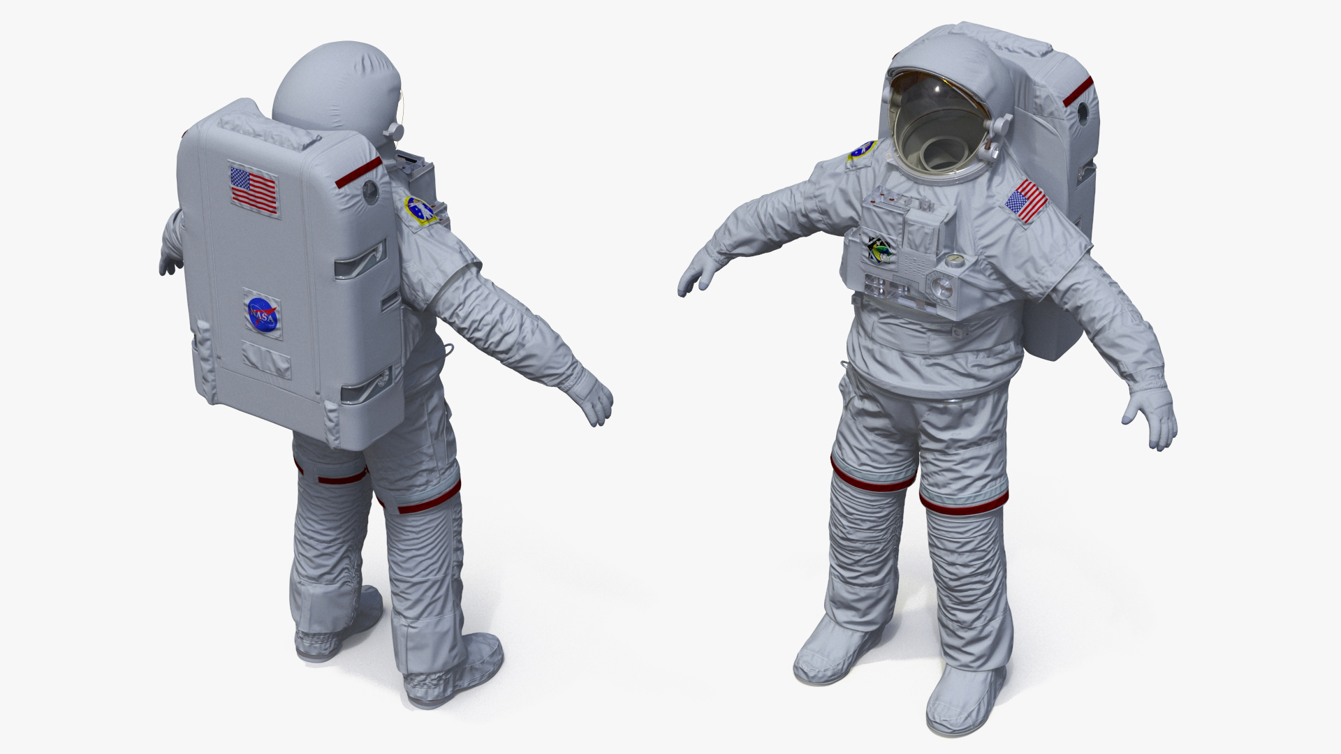 3D model NASA Astronaut Suit with Backpack Rigged