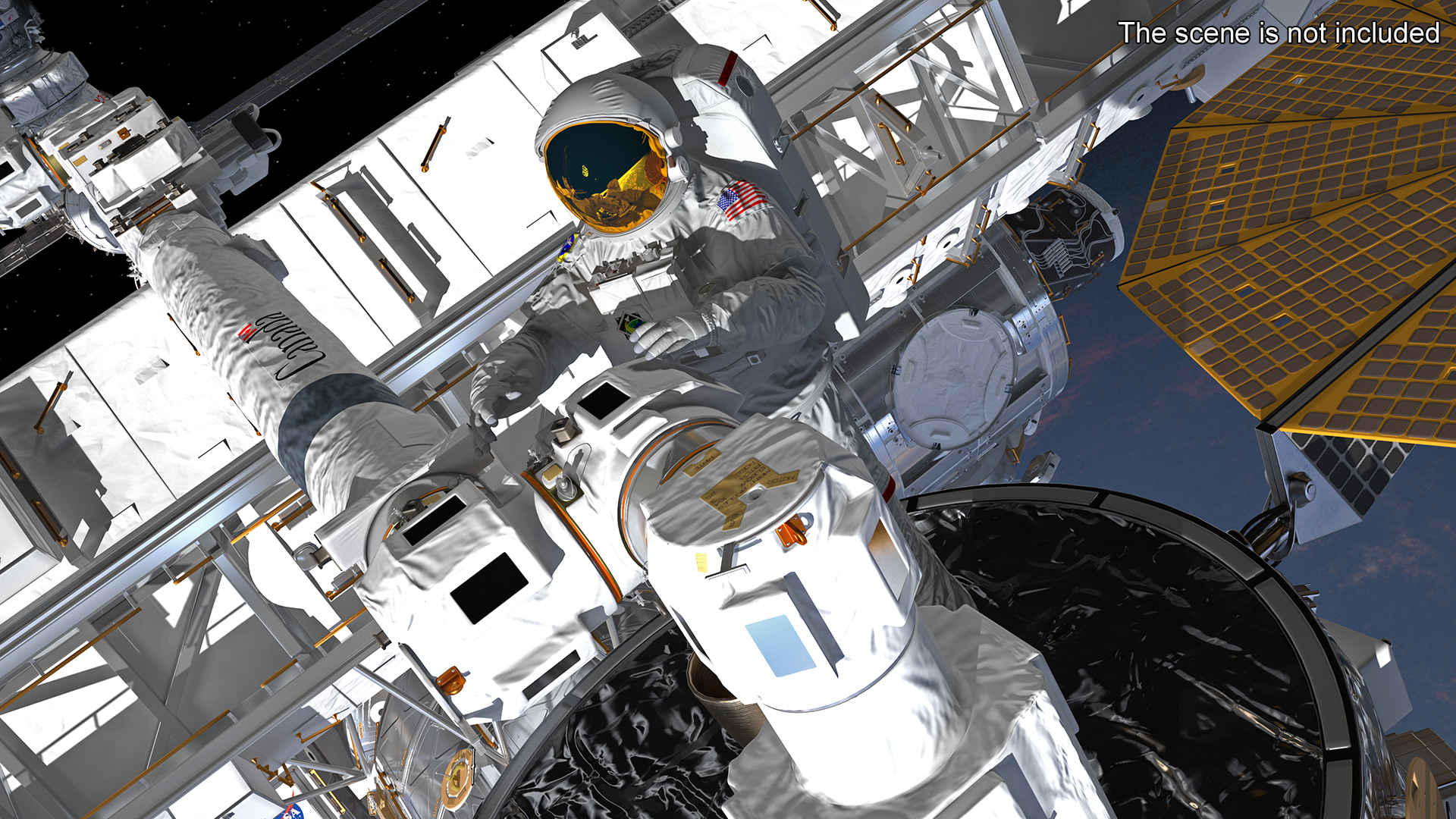 3D model NASA Astronaut Suit with Backpack Rigged
