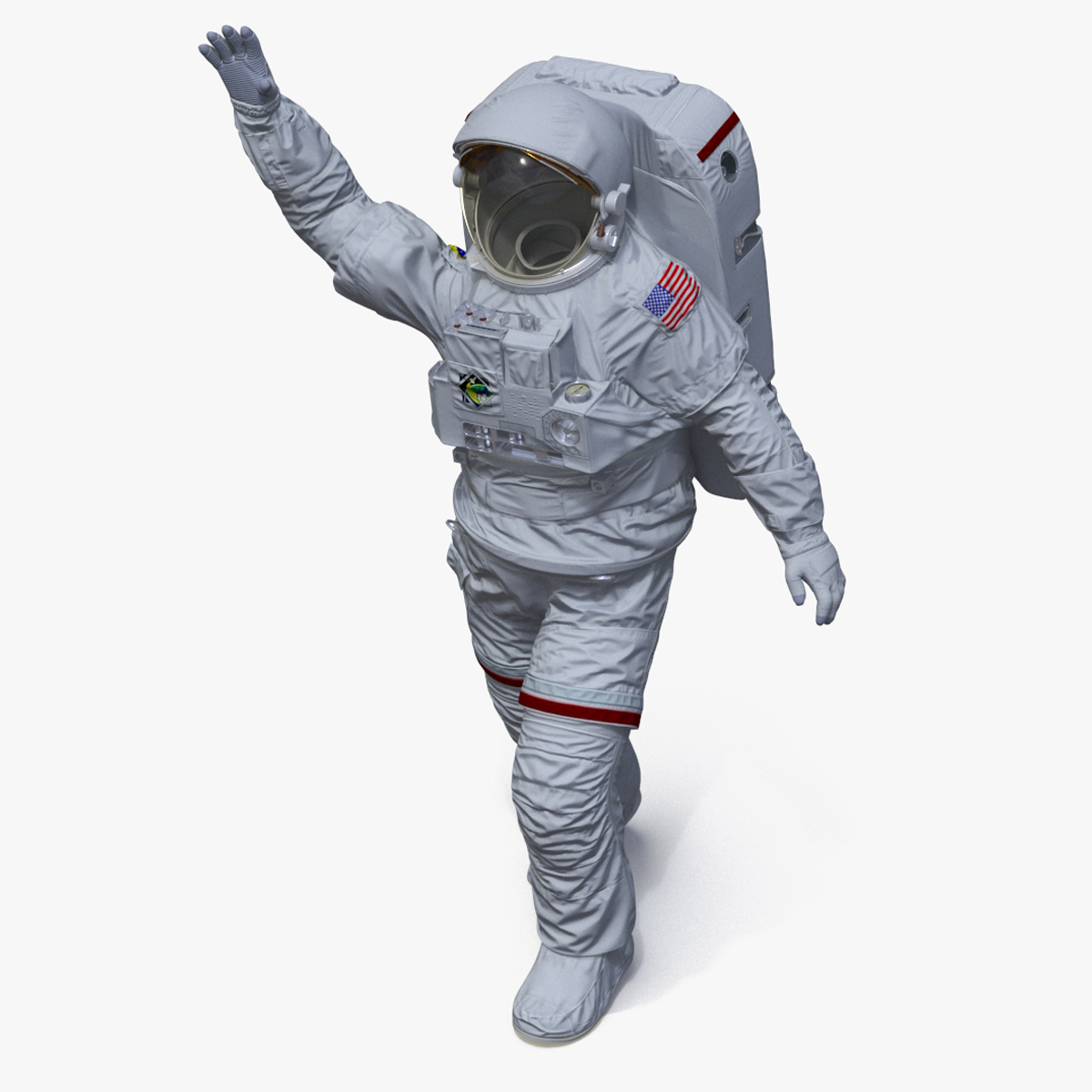 3D model NASA Astronaut Suit with Backpack Rigged