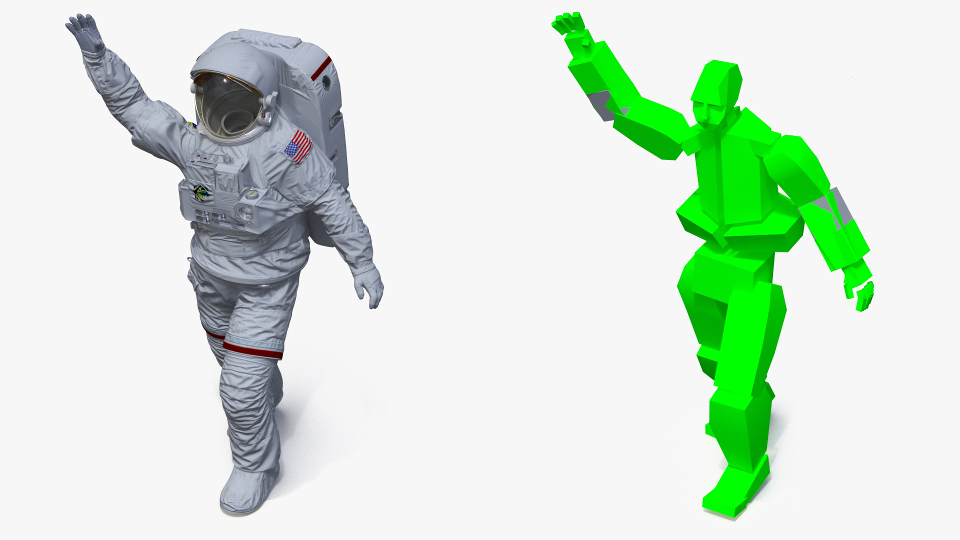 3D model NASA Astronaut Suit with Backpack Rigged