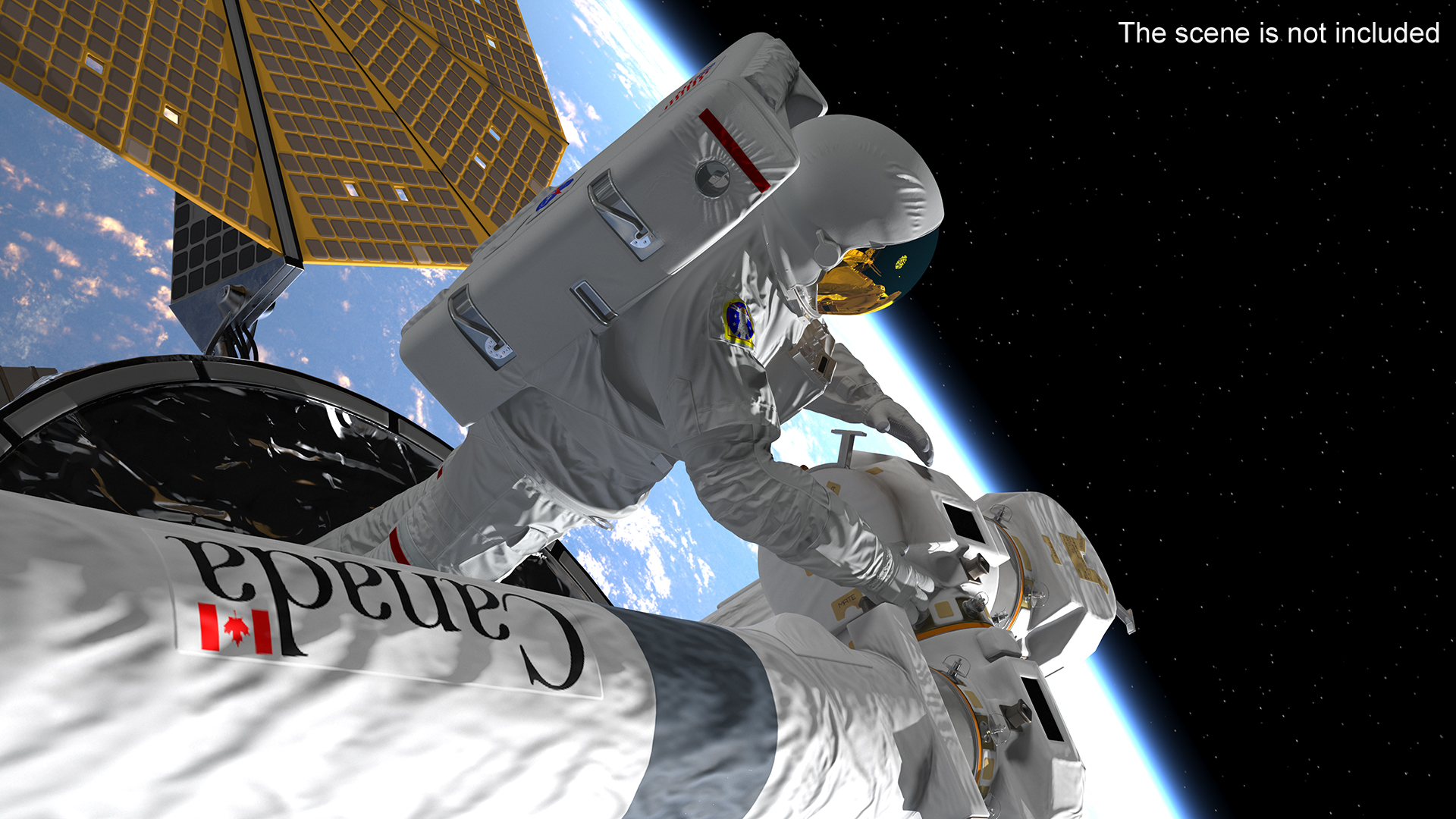 3D model NASA Astronaut Suit with Backpack Rigged