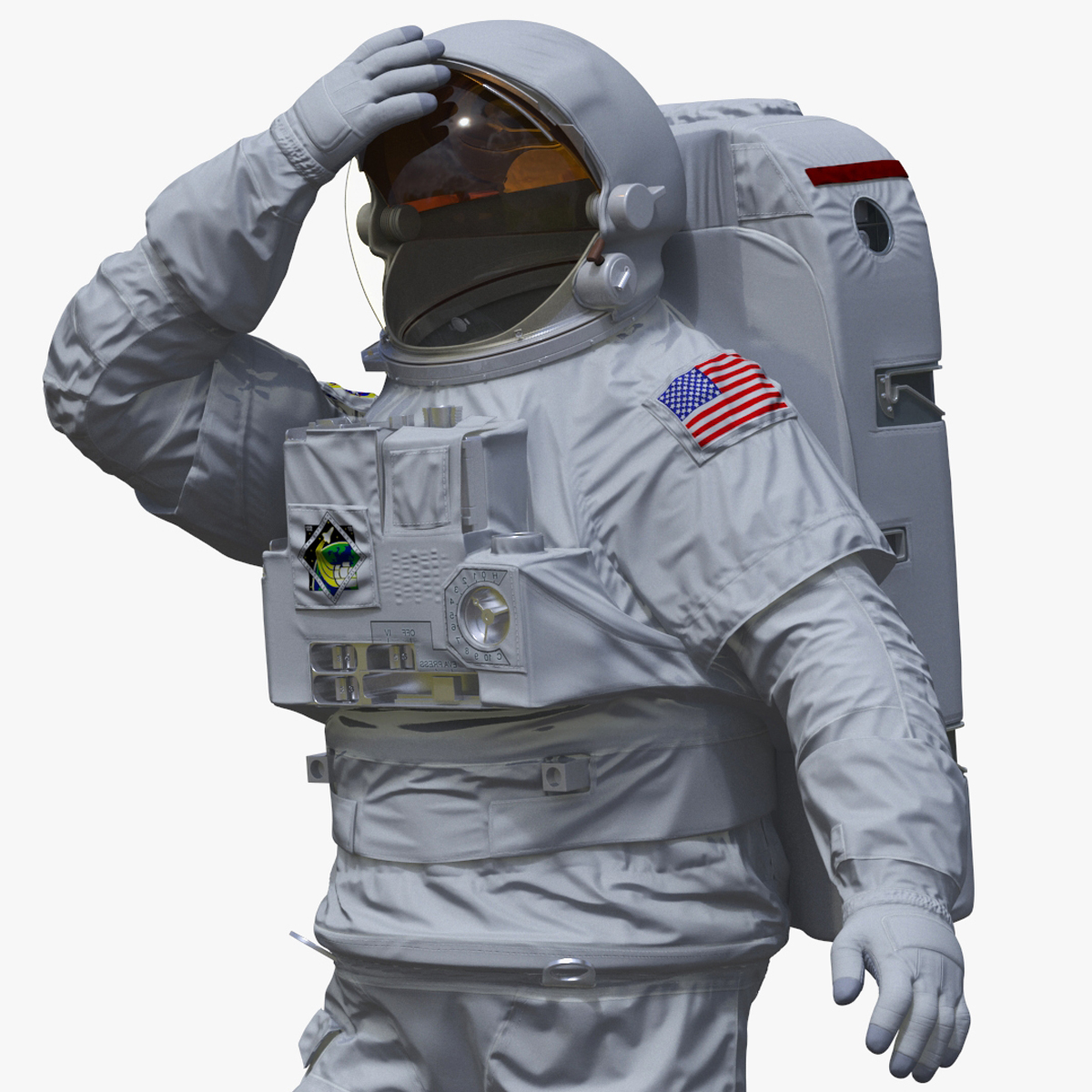 3D model NASA Astronaut Suit with Backpack Rigged