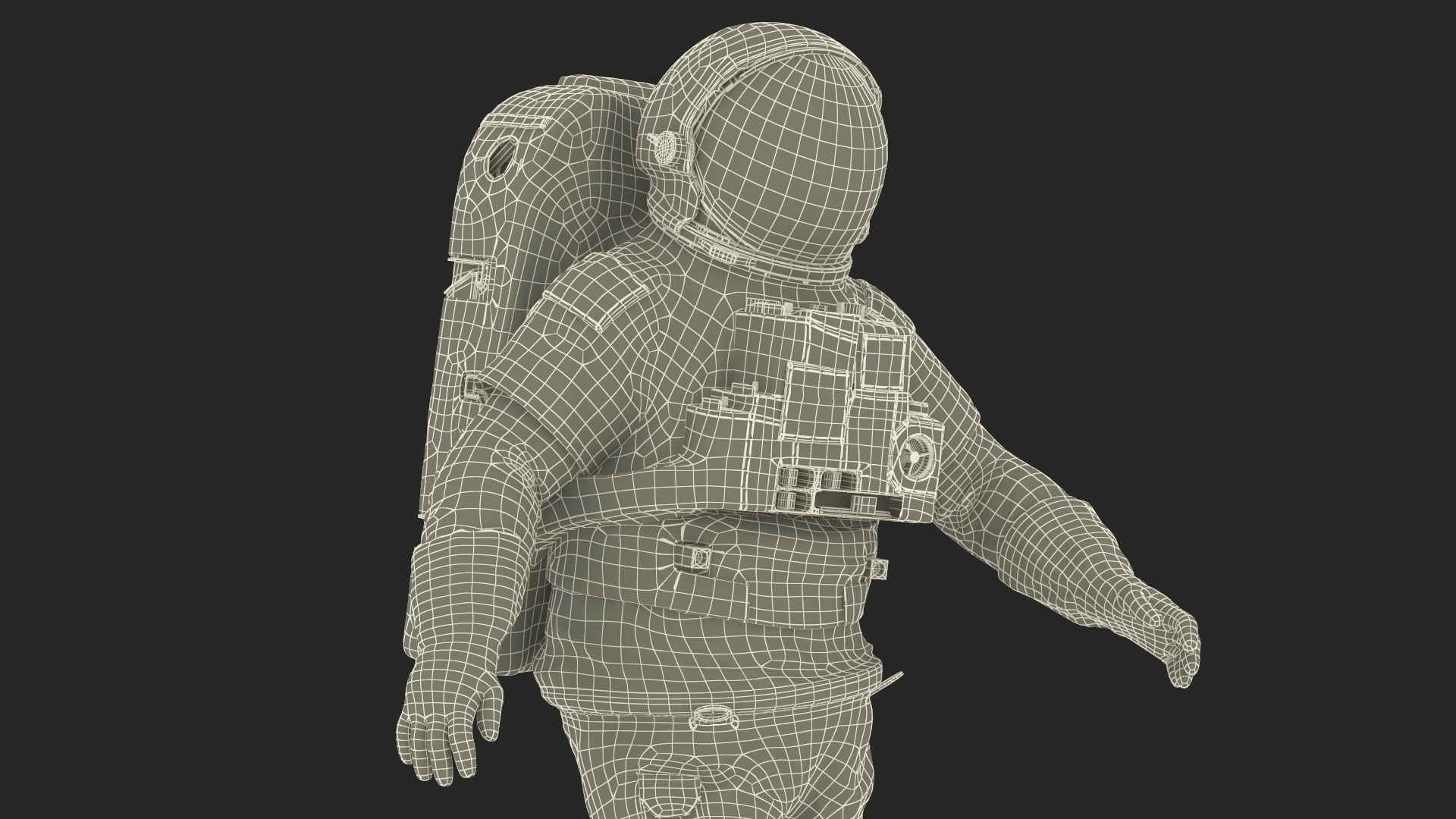 3D model NASA Astronaut Suit with Backpack Rigged