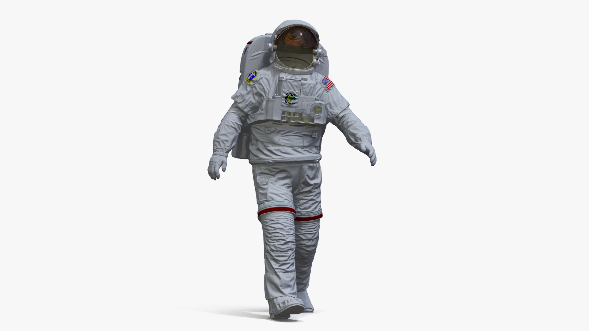 3D model NASA Astronaut Suit with Backpack Rigged