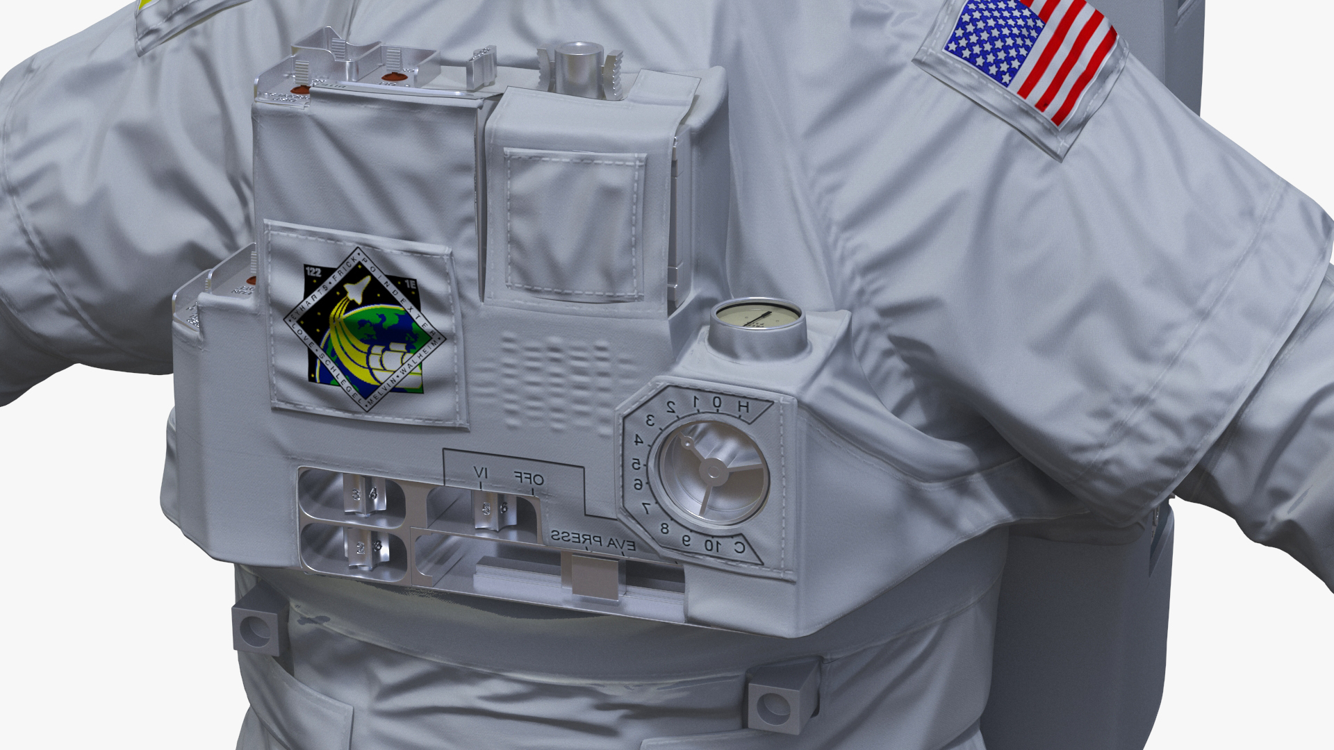 3D model NASA Astronaut Suit with Backpack Rigged