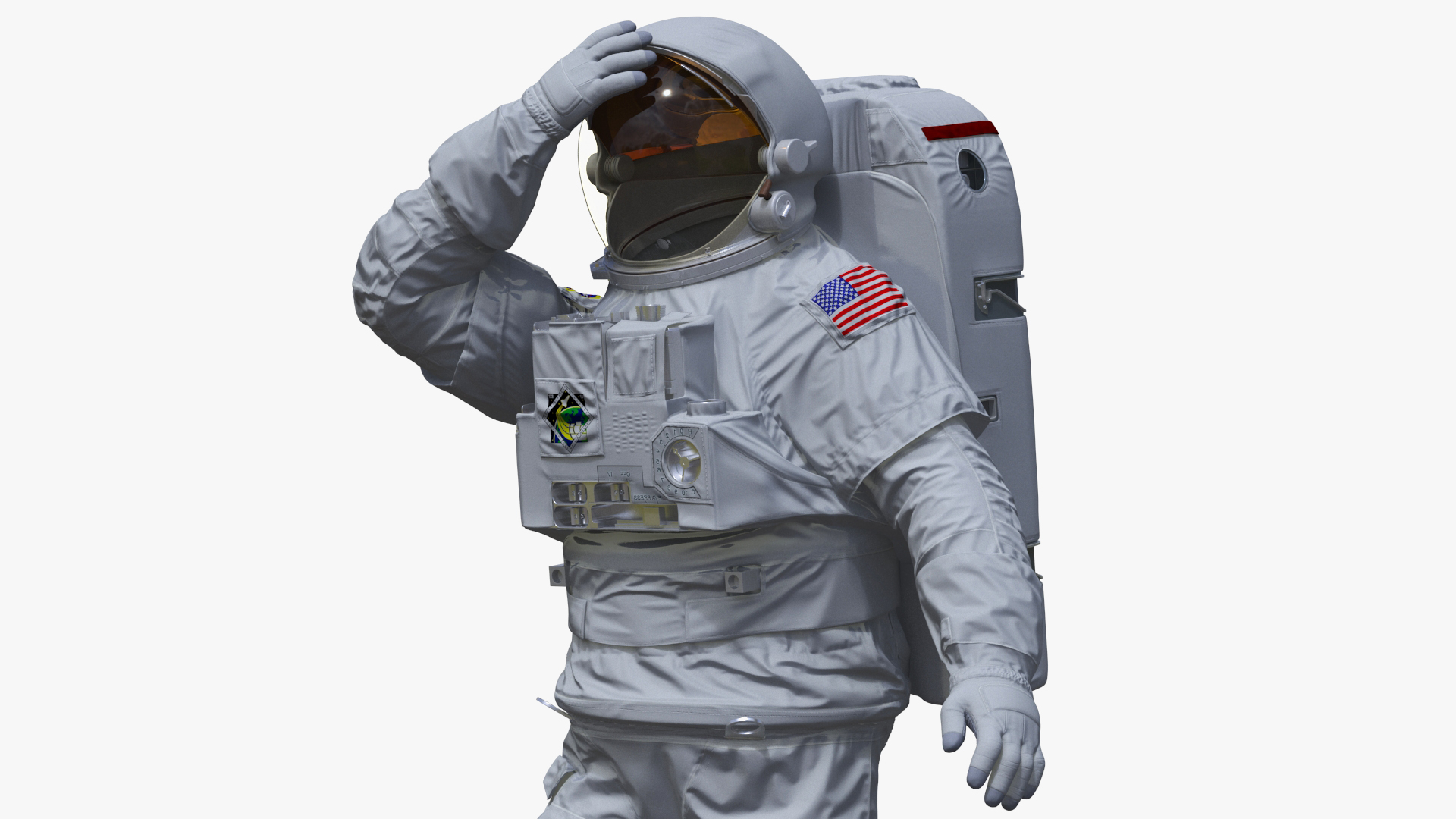 3D model NASA Astronaut Suit with Backpack Rigged