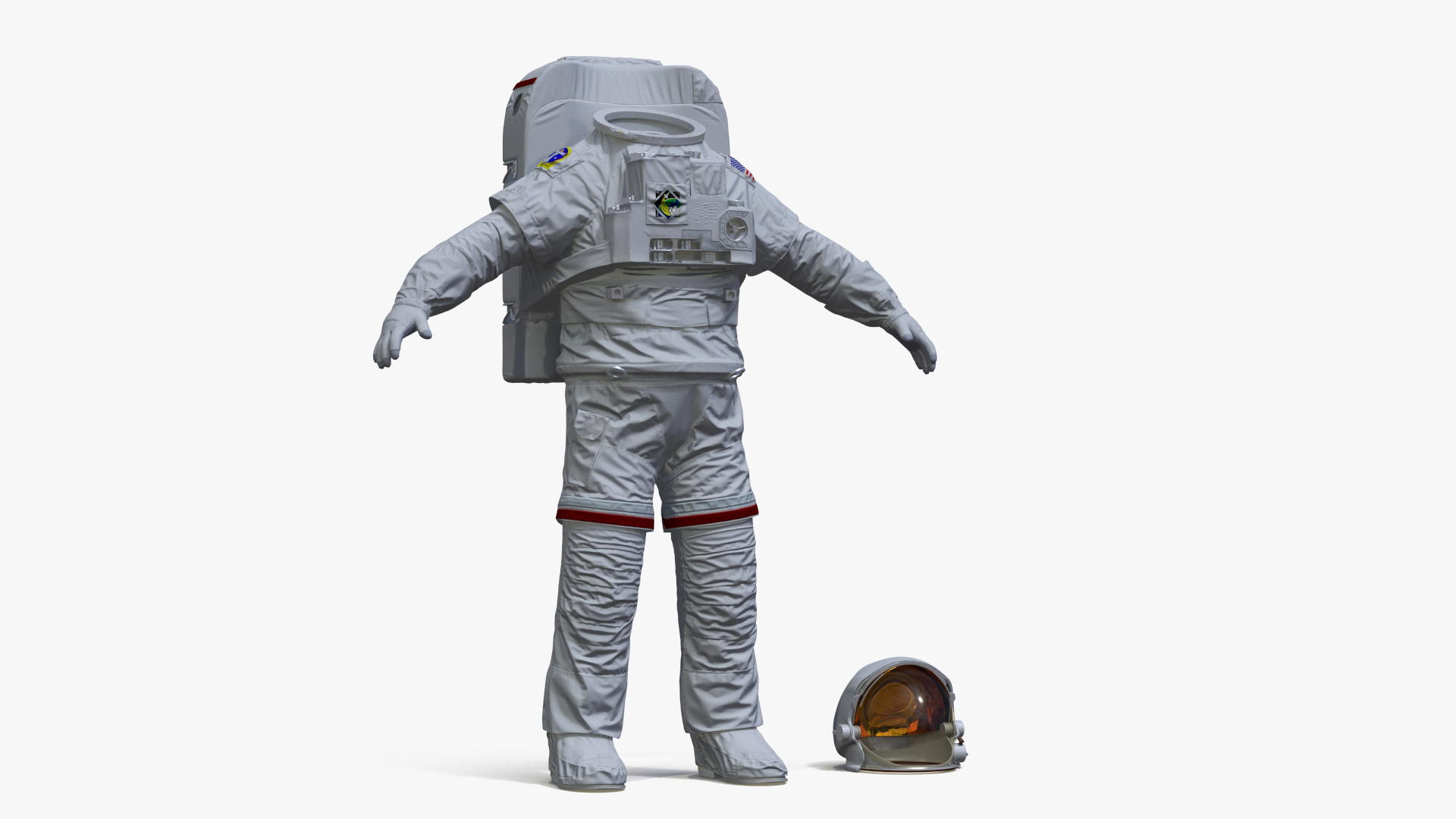 3D model NASA Astronaut Suit with Backpack Rigged