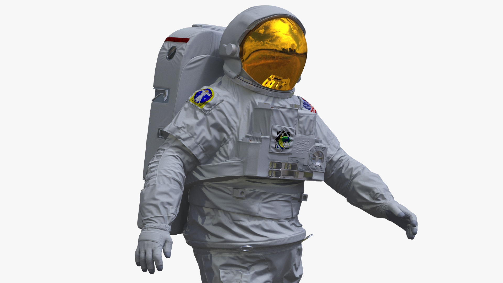 3D model NASA Astronaut Suit with Backpack Rigged