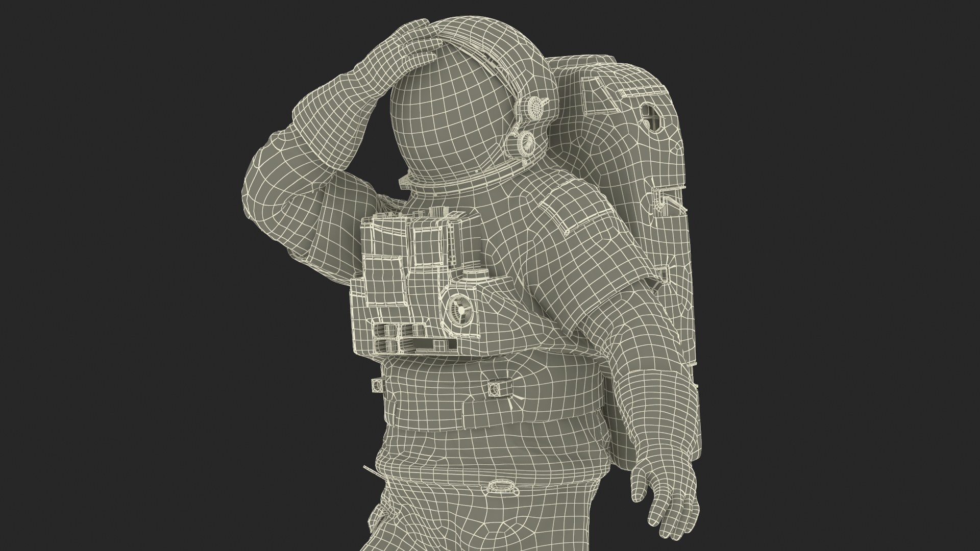 3D model NASA Astronaut Suit with Backpack Rigged