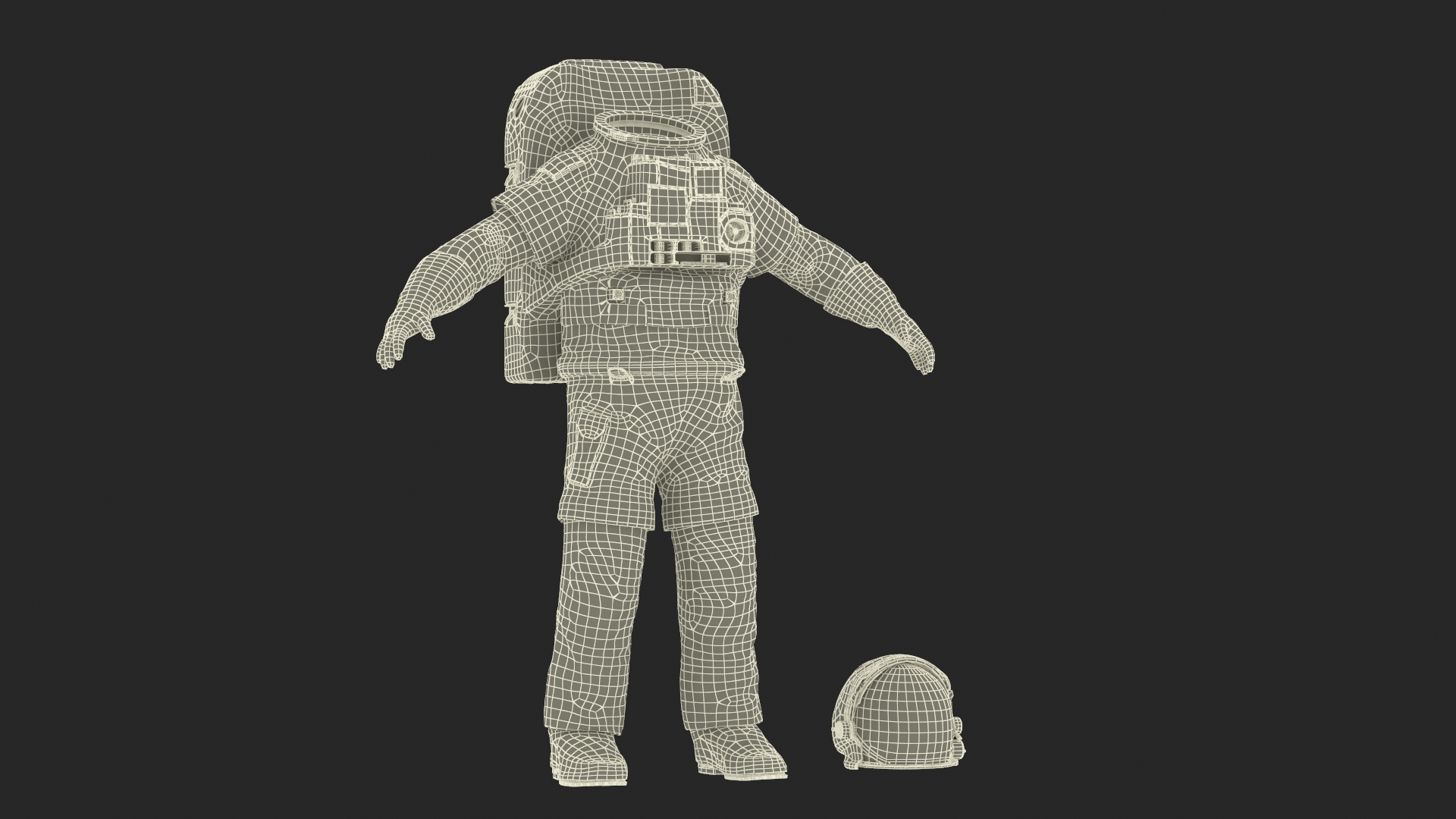 3D model NASA Astronaut Suit with Backpack Rigged