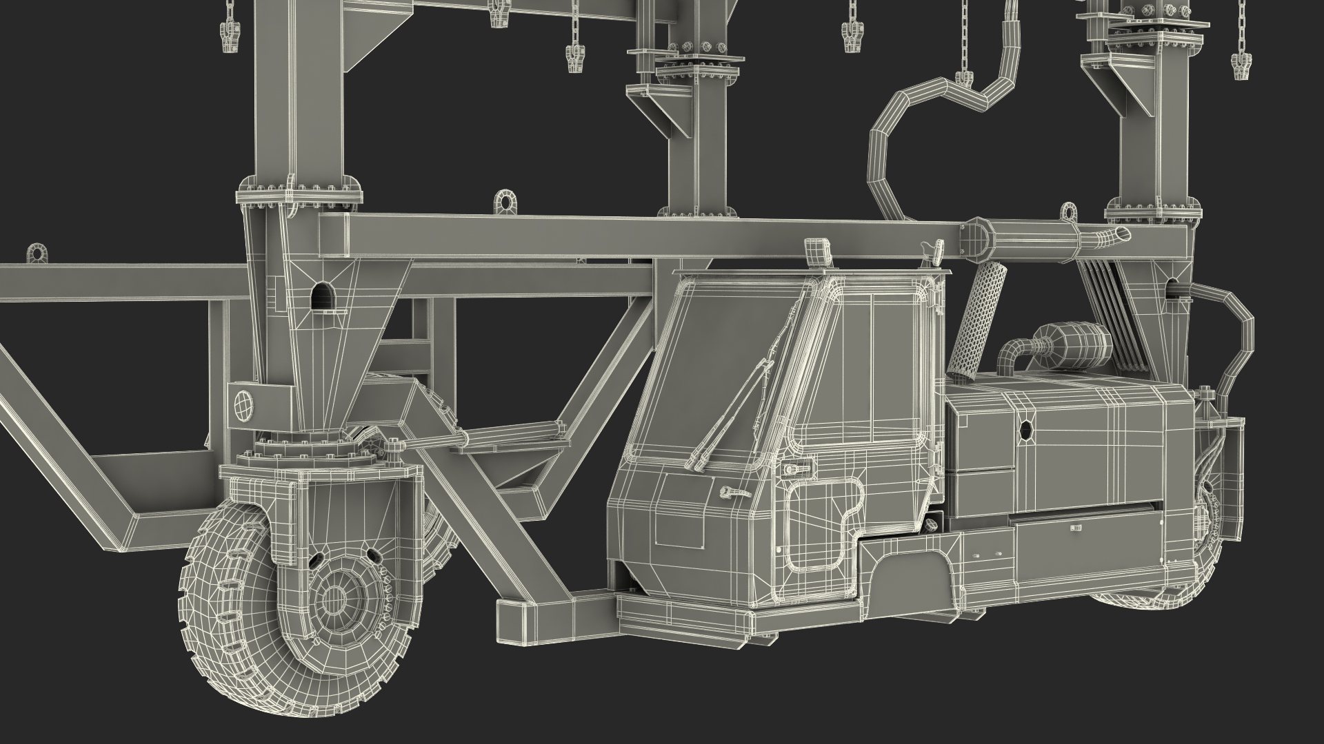 3D model Straddle Carrier Combilift SC Dirty