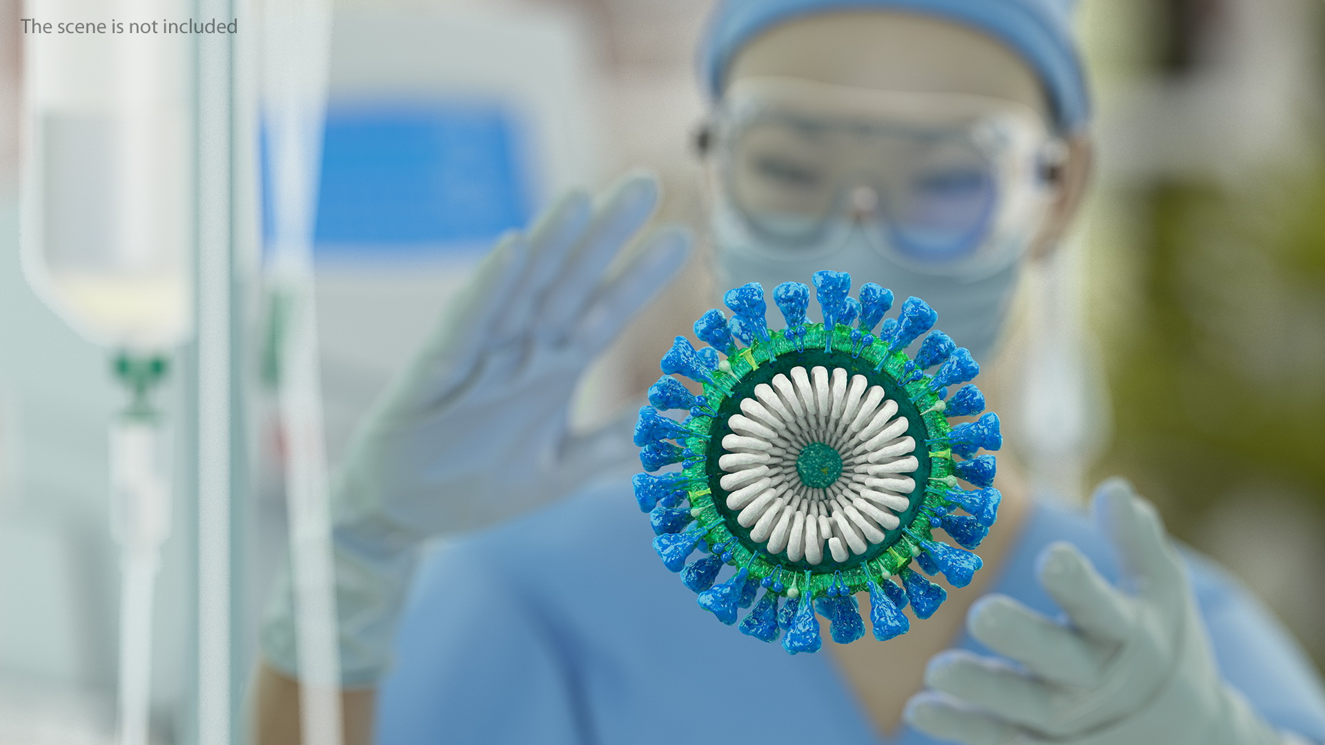 Coronavirus MERS-CoV Cross Section 3D model