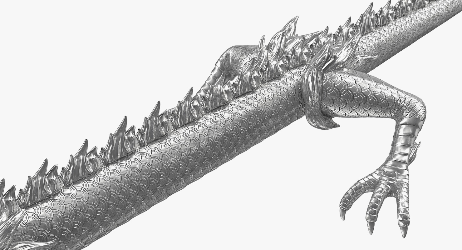 3D Silver Dragon model