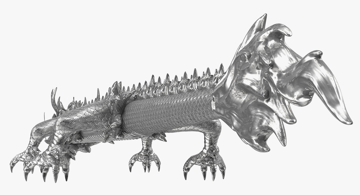 3D Silver Dragon model