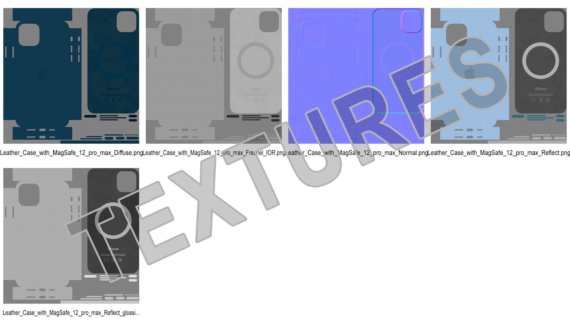 iPhone 12 Pro Max Leather Case Baltic Blue 3D