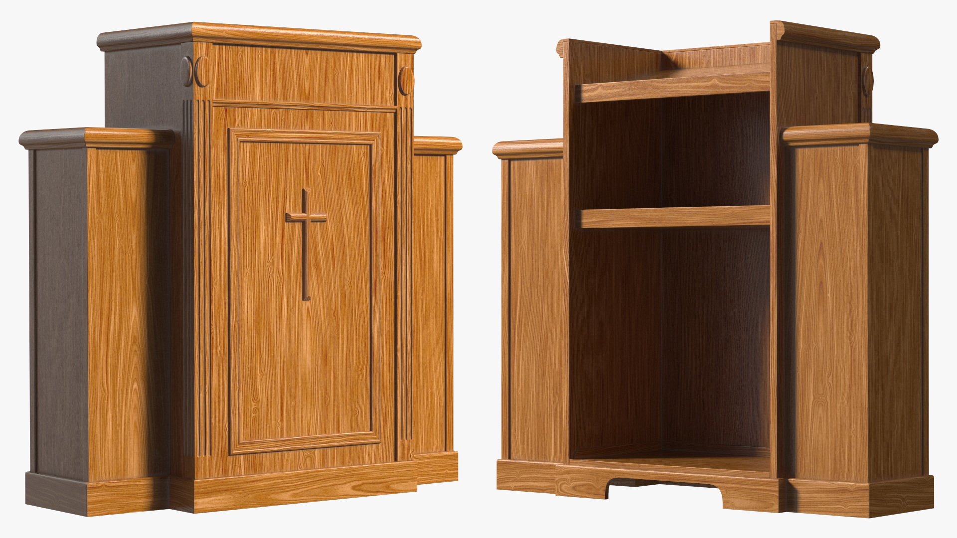 3D Pulpit Dark Oak with Cross
