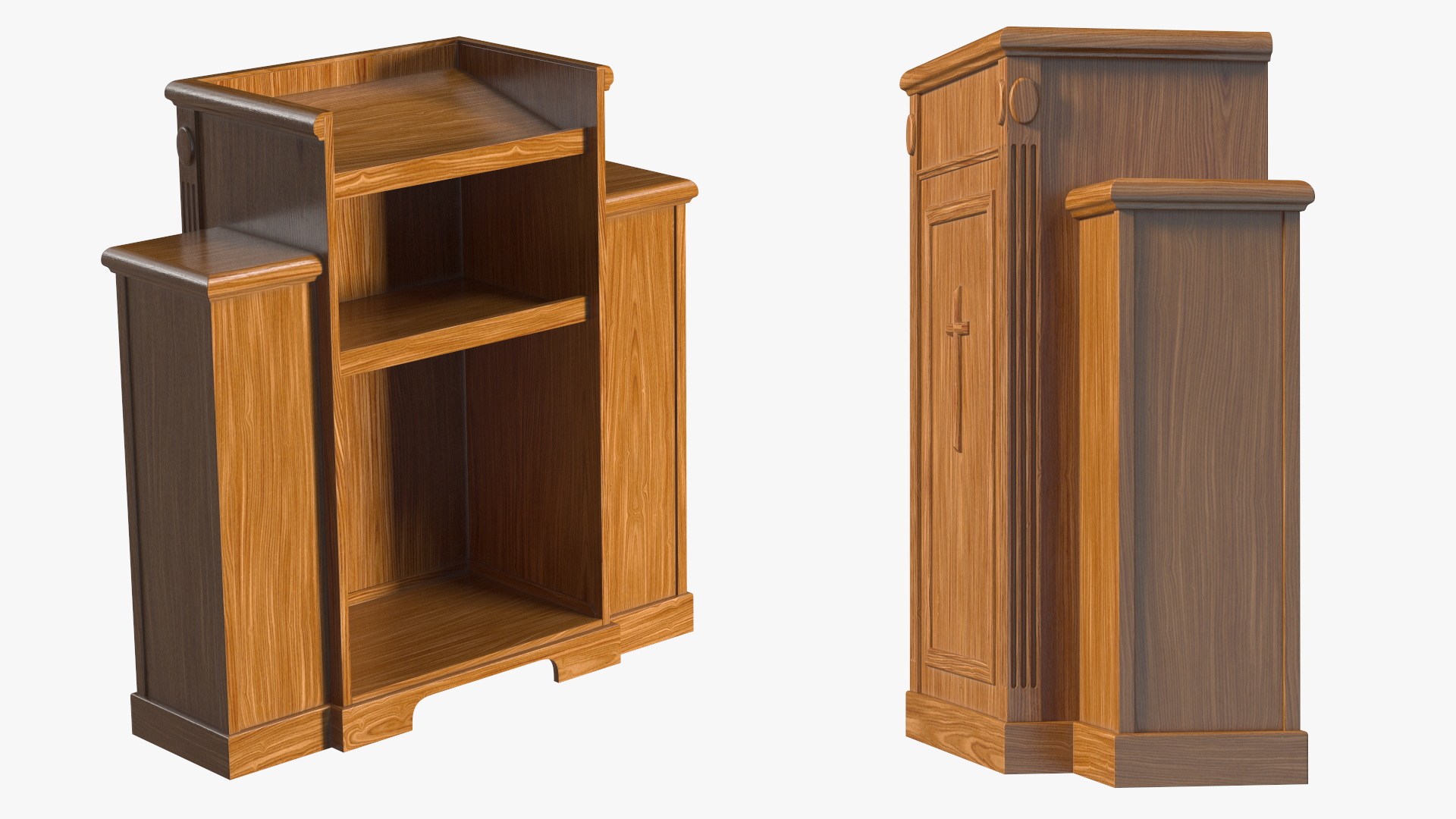3D Pulpit Dark Oak with Cross