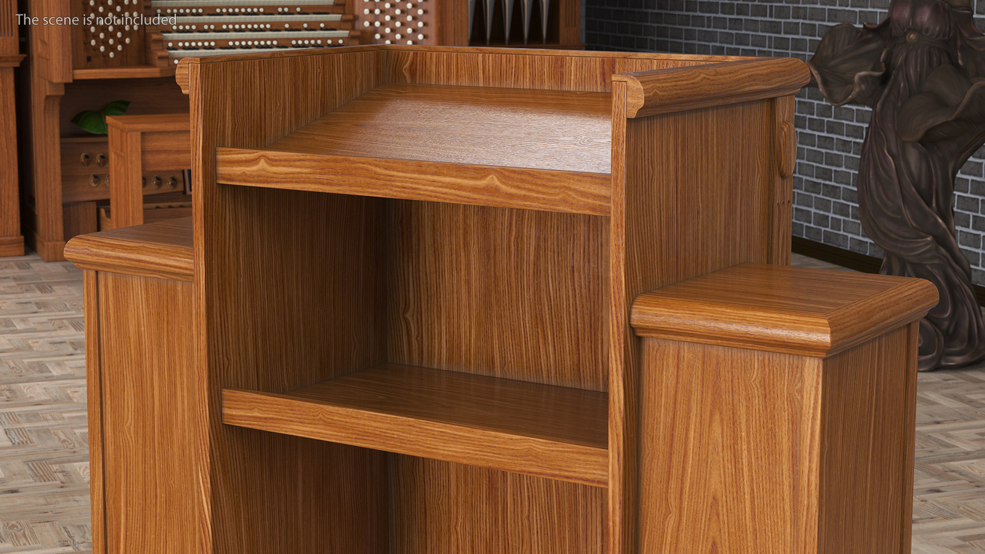 3D Pulpit Dark Oak with Cross